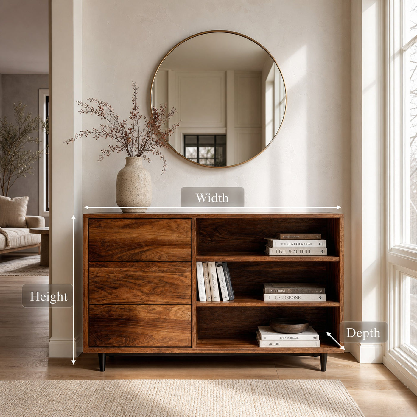 Elegant Natural Wood Console Table For Small Living Room - product view 8