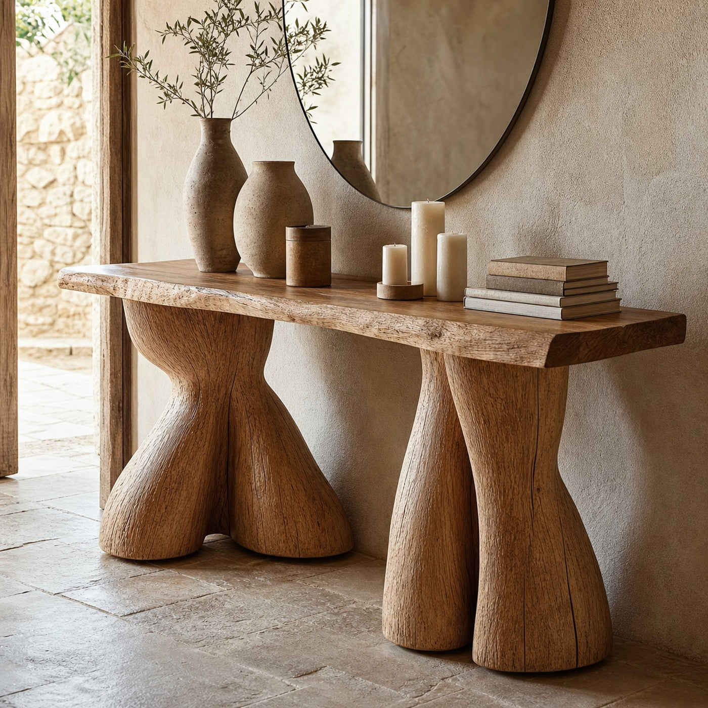 Entry Console Table Solid Wood - product view 2