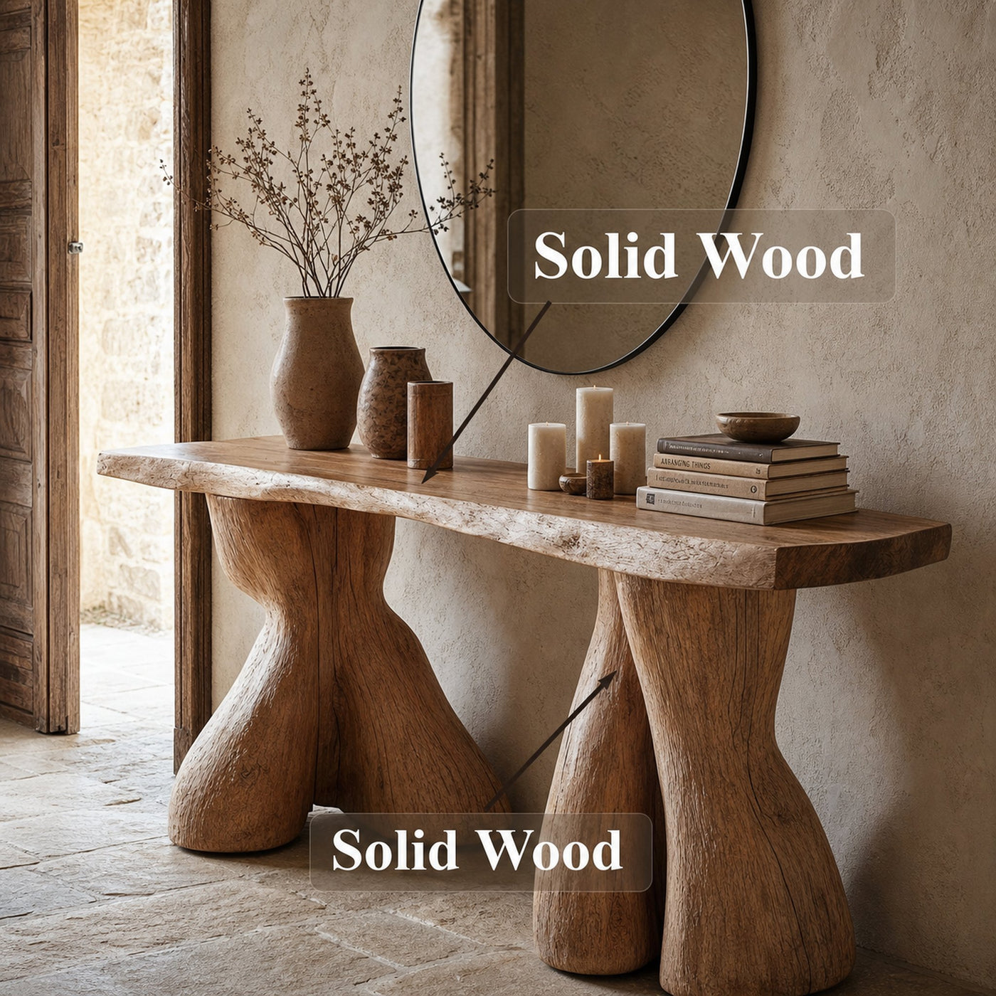 Entry Console Table Solid Wood - product view 5