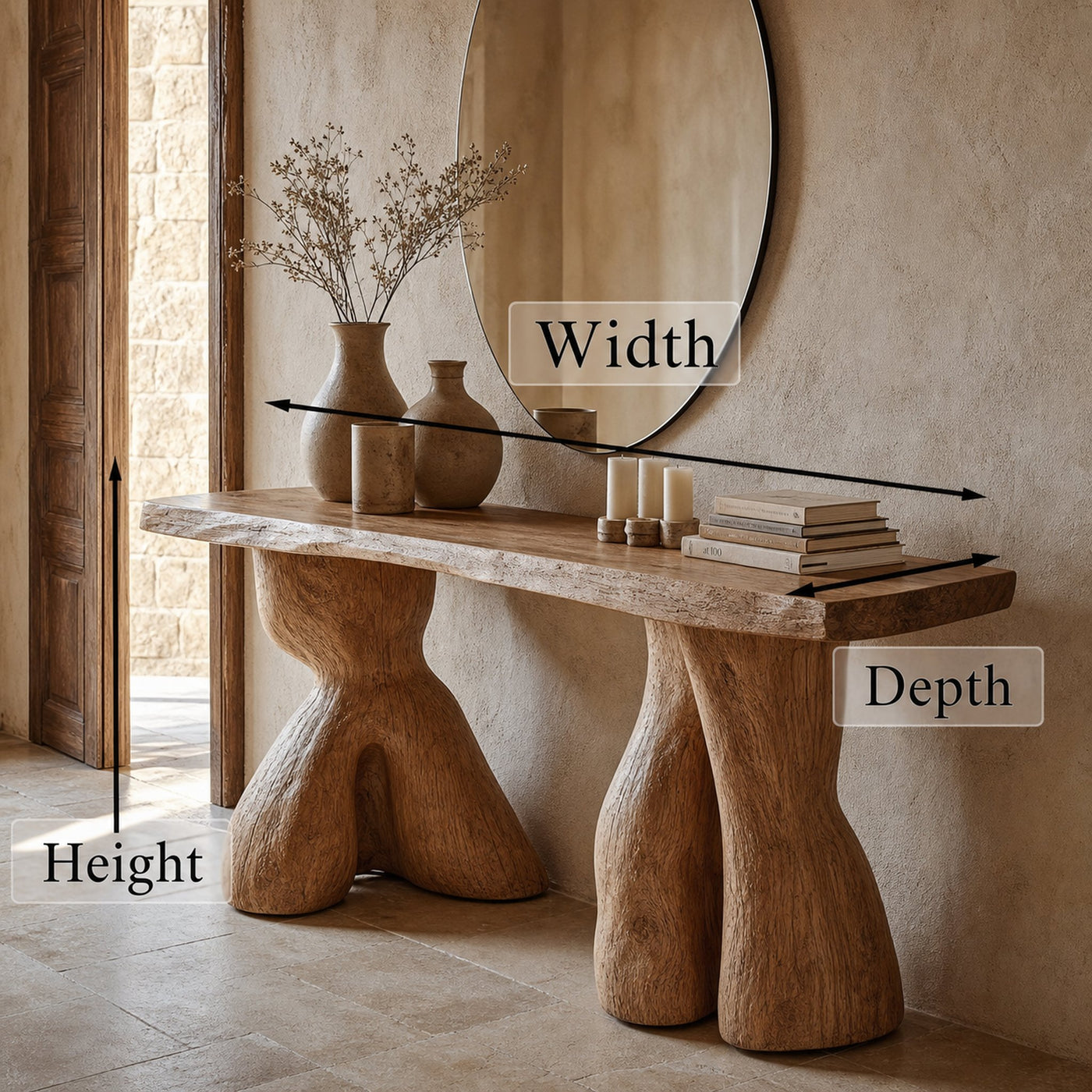 Entry Console Table Solid Wood - product view 6