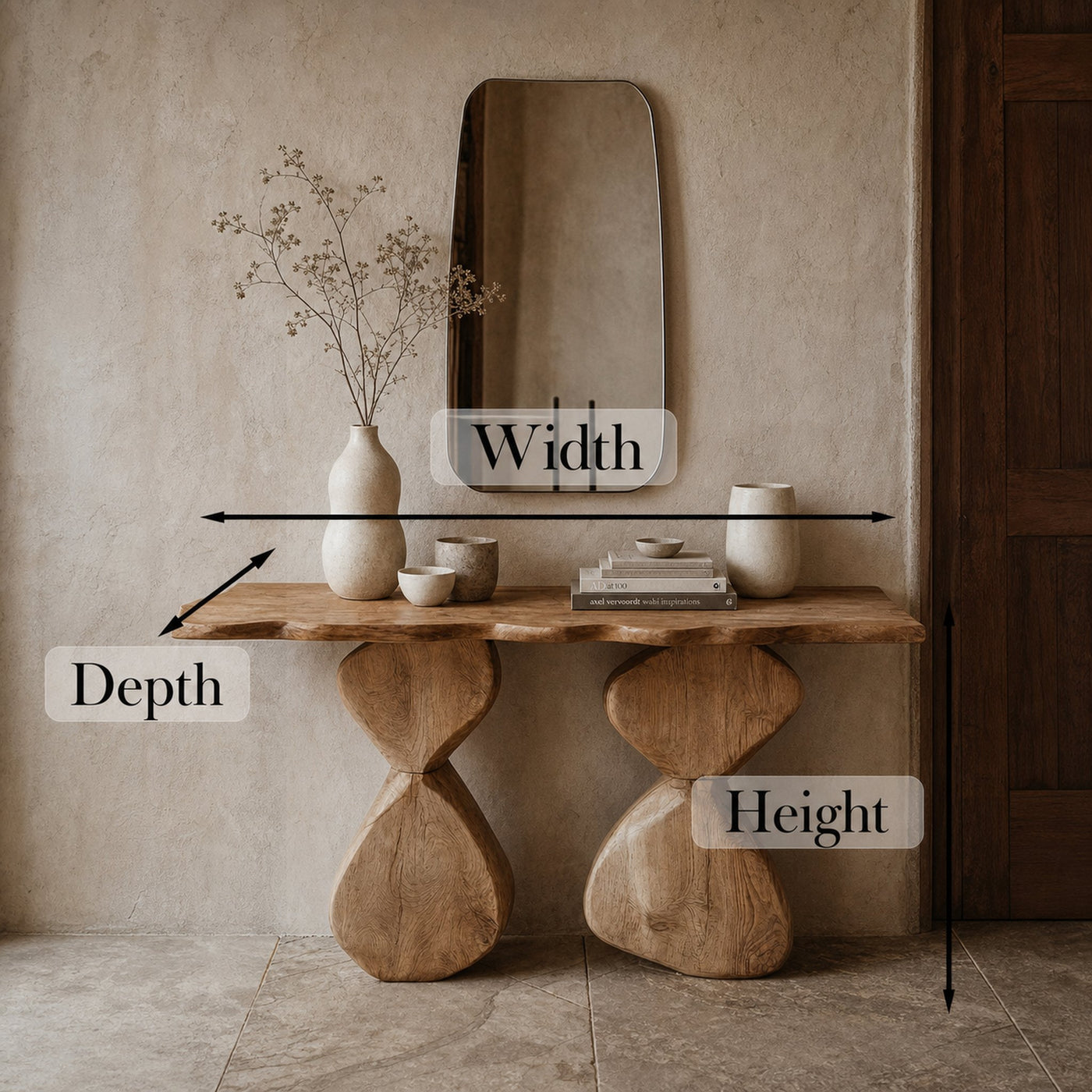 Entryway Console Table Solid Wood - product view 6