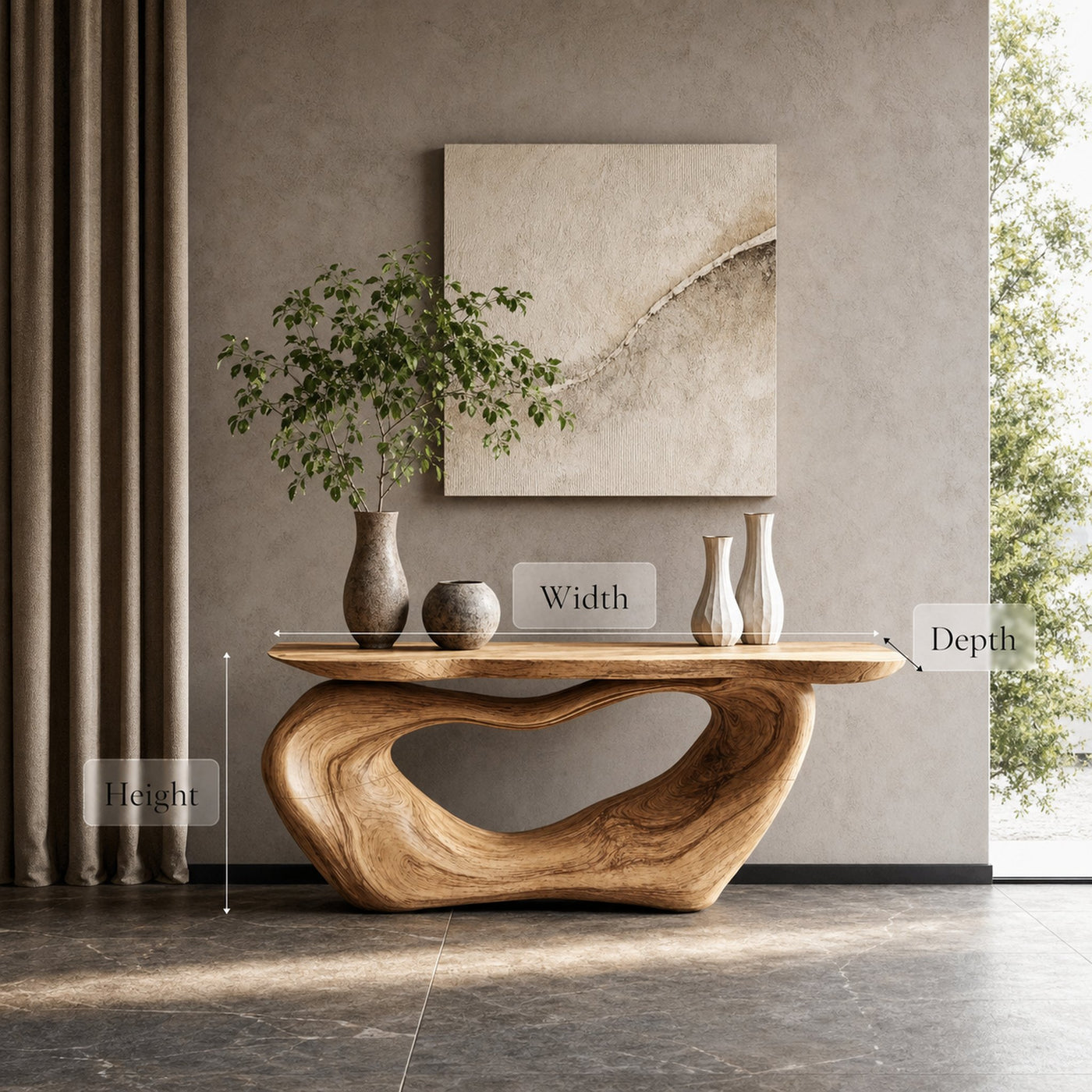 Farmhouse Live Edge Desk Entryway - product view 6