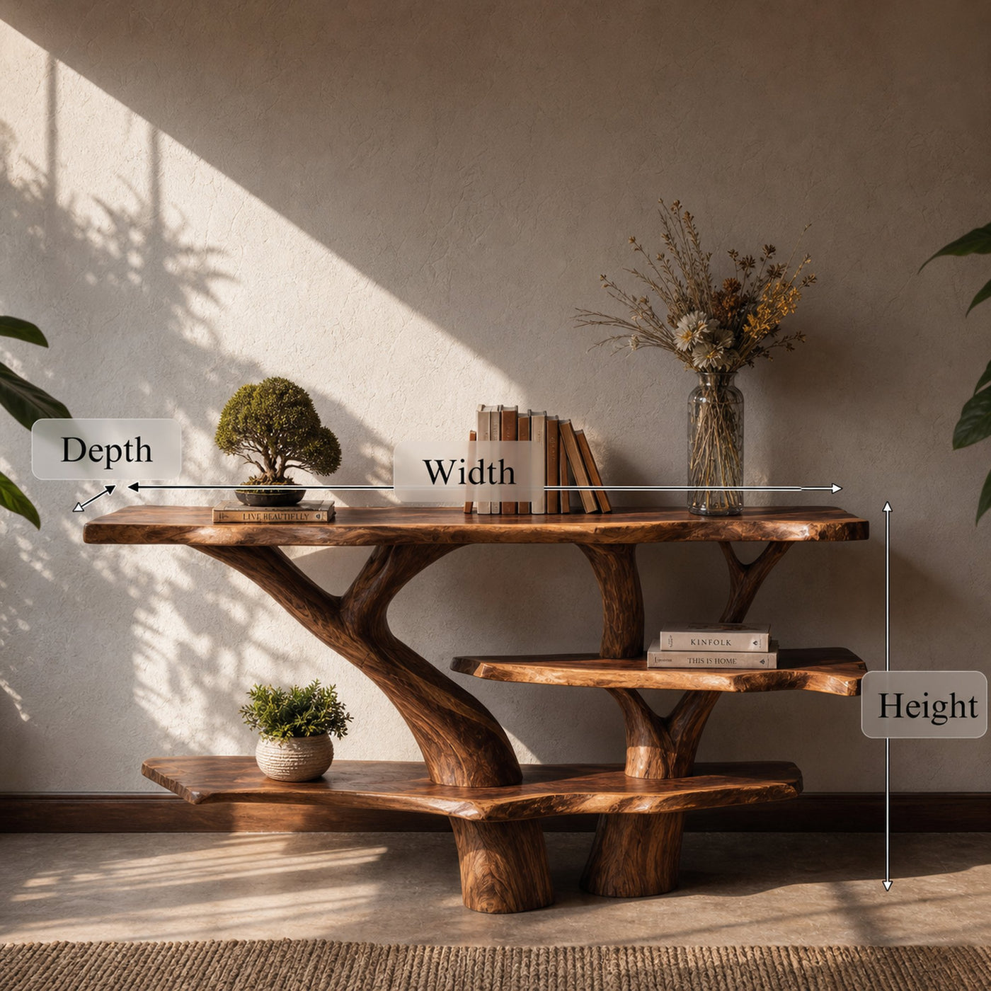 Farmhouse Live Edge Entryway Table For Bedroom Country Style Decor - product view 6