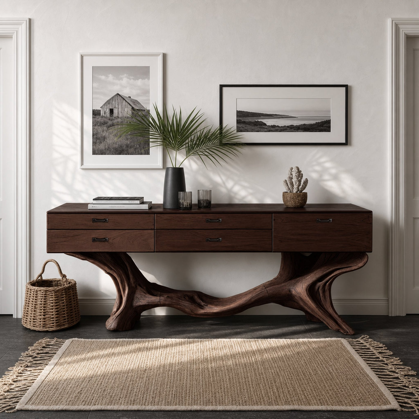 Farmhouse Live Edge Entryway Table For Bedroom Cozy Decor Ideas - product view 7