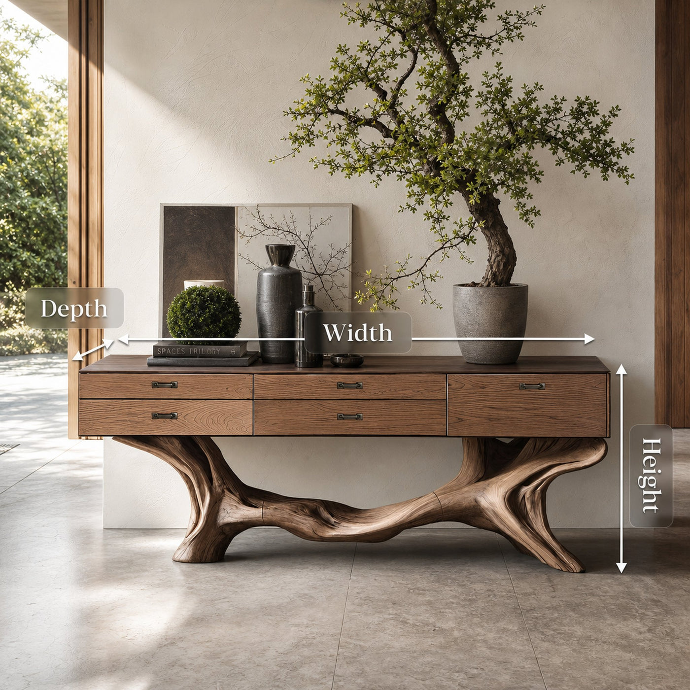 Farmhouse Live Edge Entryway Table For Bedroom Cozy Decor Ideas - product view 8