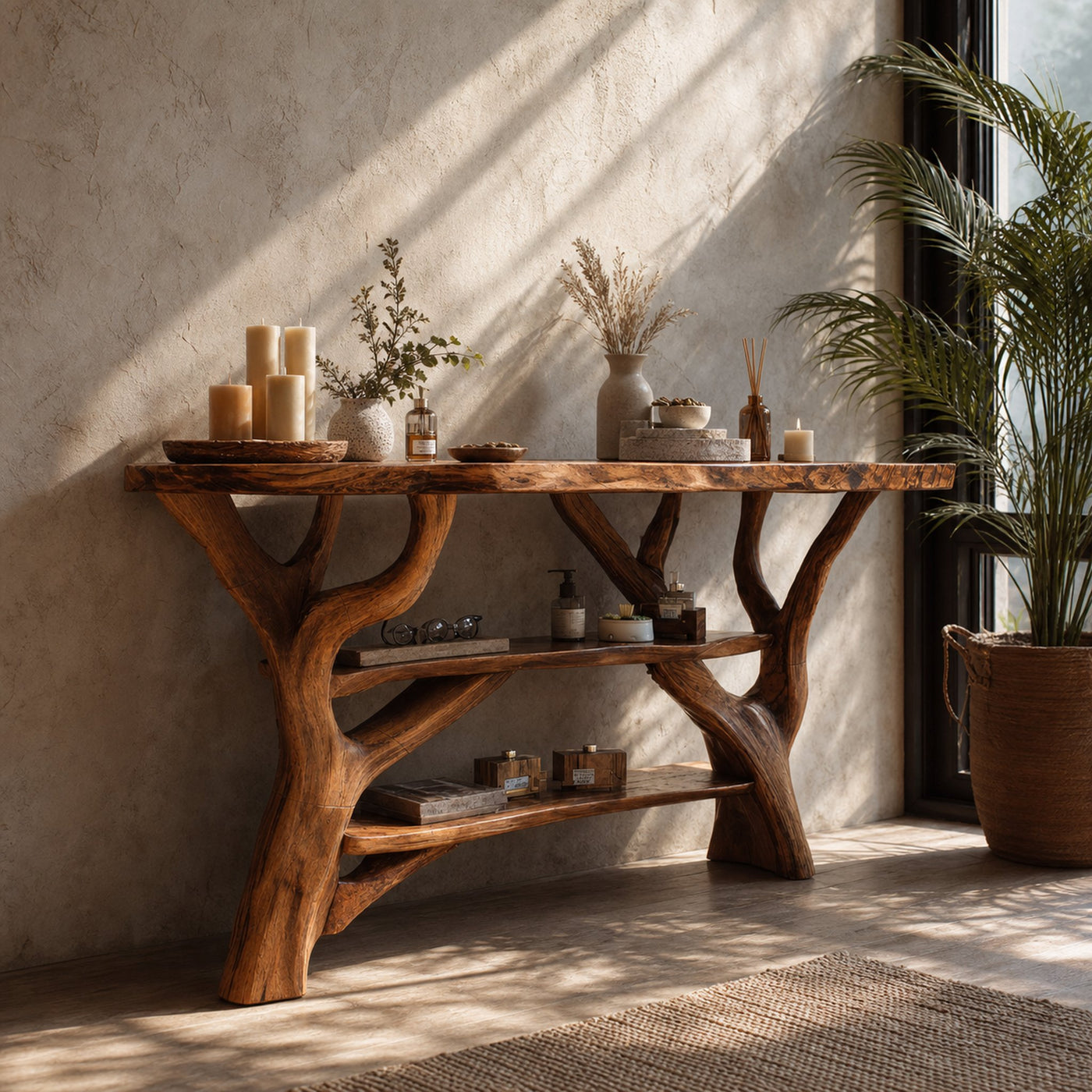 Farmhouse Live Edge Entryway Table For Bedroom Farmhouse Home Decor
