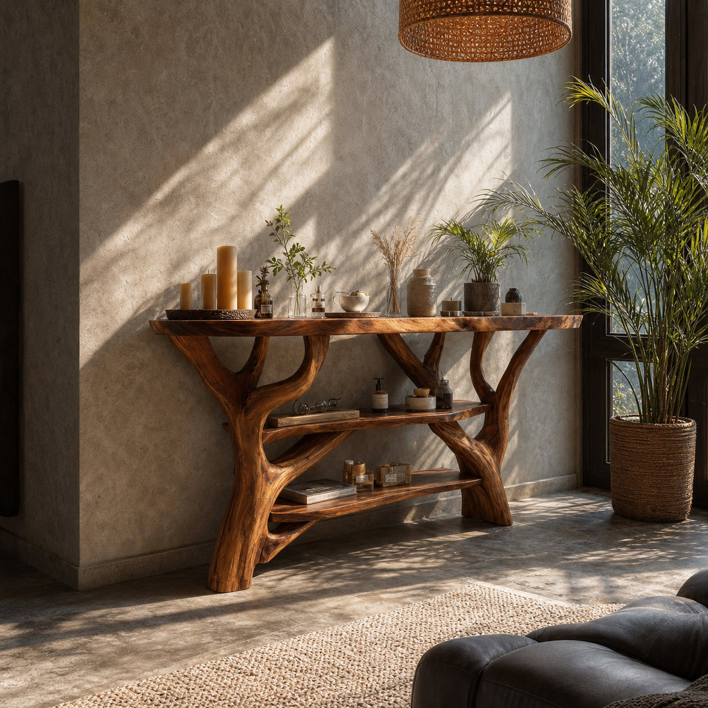Farmhouse Live Edge Entryway Table For Bedroom Farmhouse Home Decor - product view 2