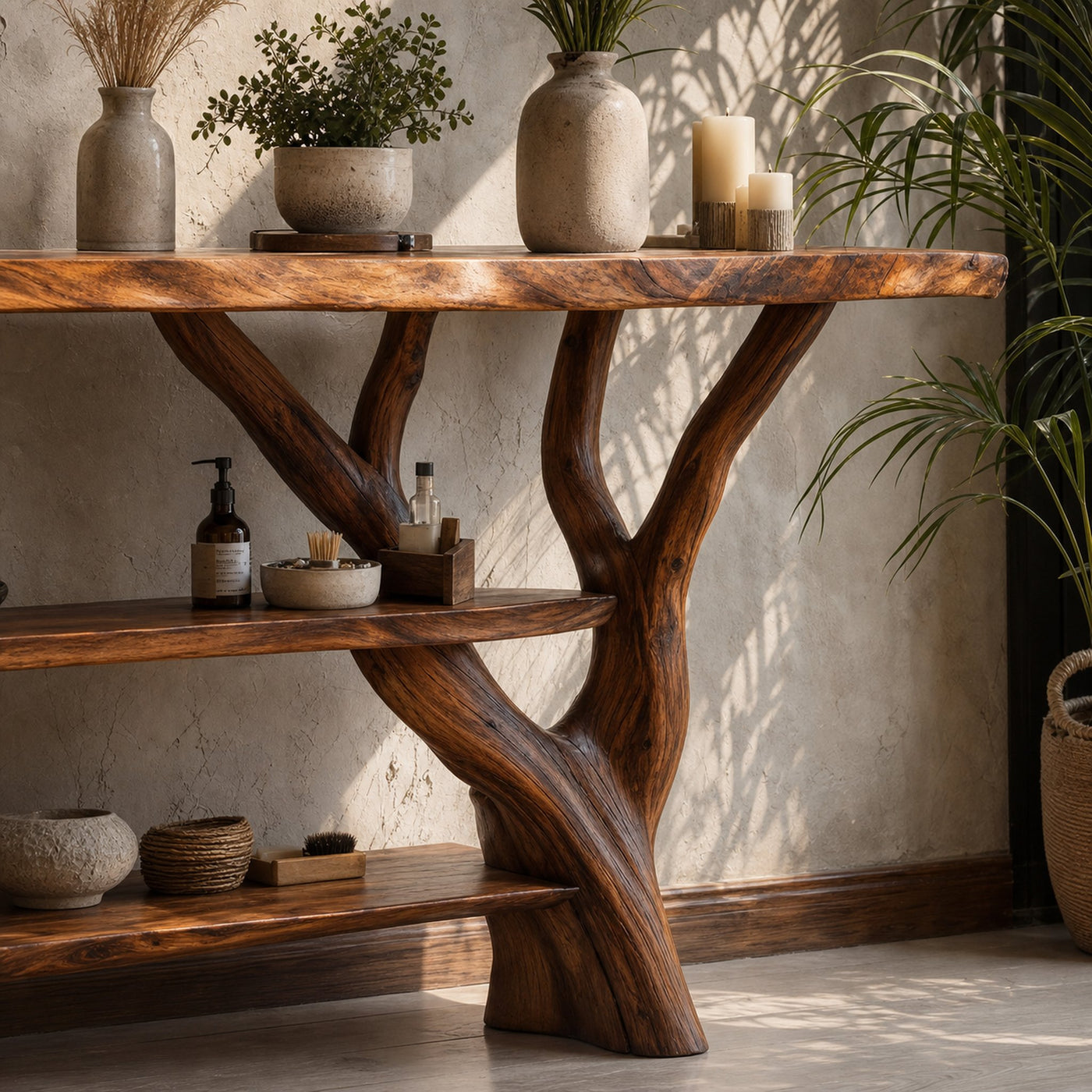 Farmhouse Live Edge Entryway Table For Bedroom Farmhouse Home Decor - product view 4