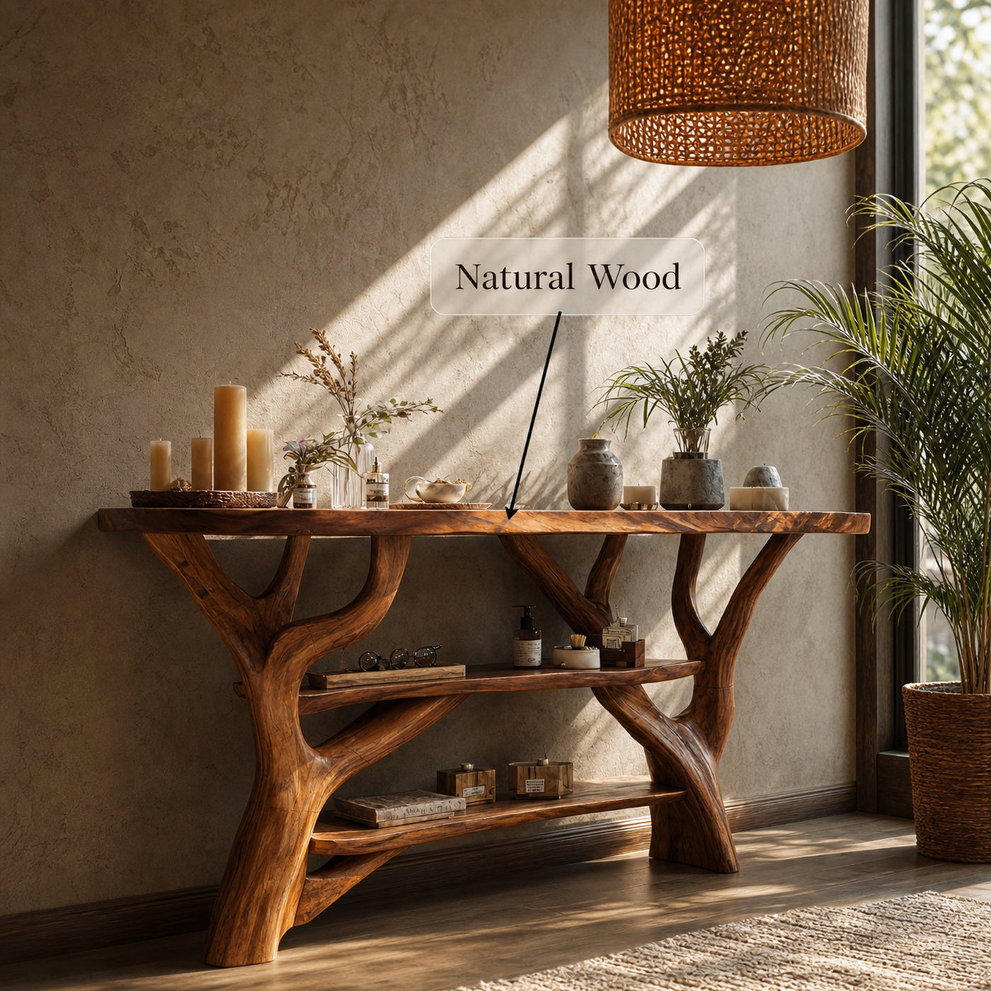 Farmhouse Live Edge Entryway Table For Bedroom Farmhouse Home Decor - product view 5