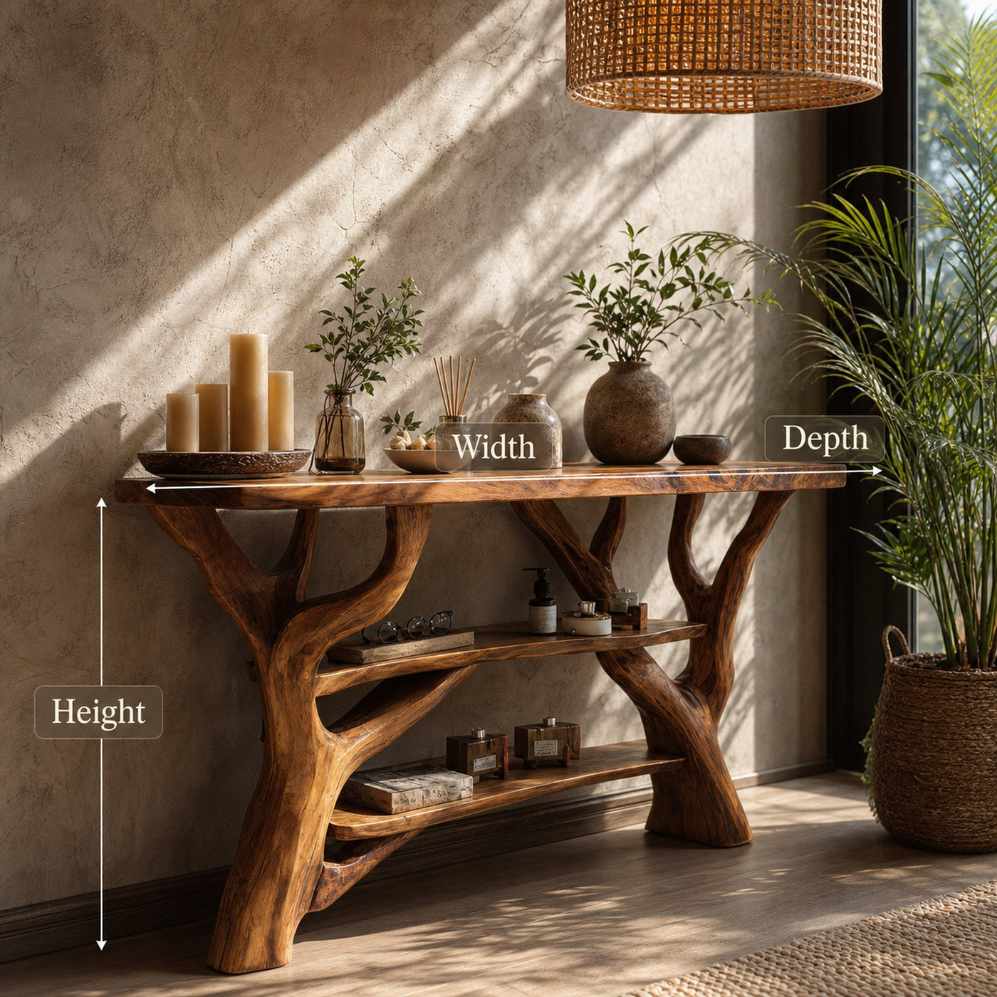 Farmhouse Live Edge Entryway Table For Bedroom Farmhouse Home Decor - product view 6