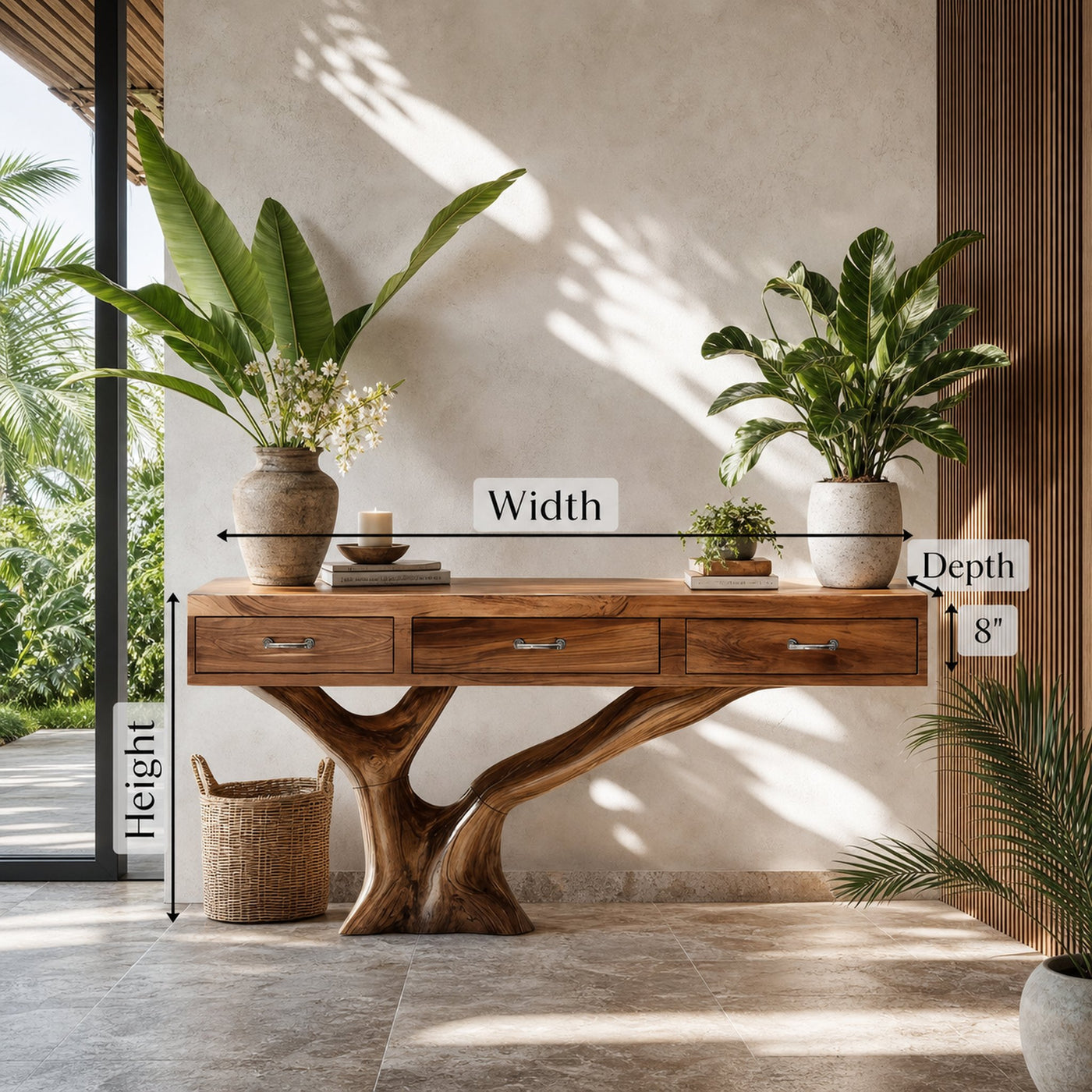 Farmhouse Live Edge Entryway Table For Furniture Decor - product view 6