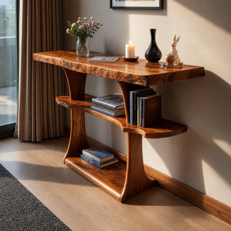 Farmhouse Live Edge Entryway Table For Hallway And Foyer Design