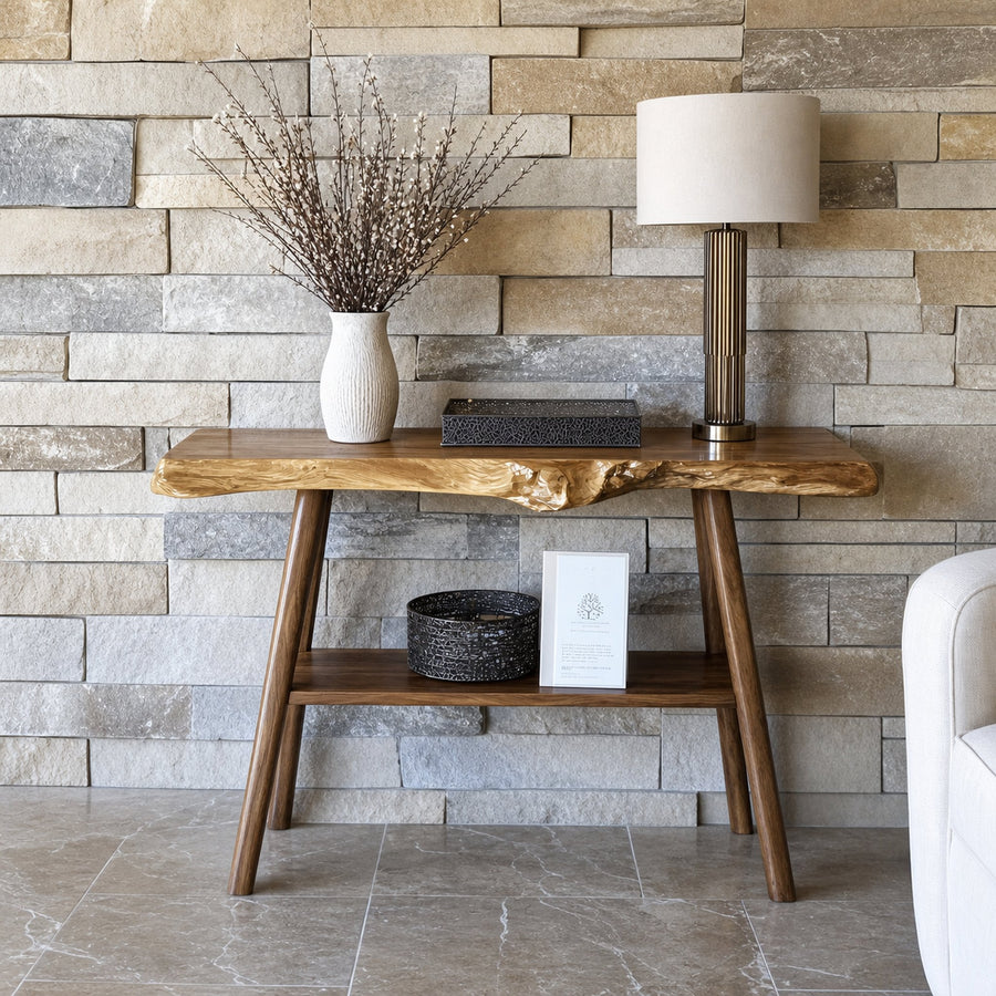Farmhouse Live Edge Entryway Table For Living Room Design