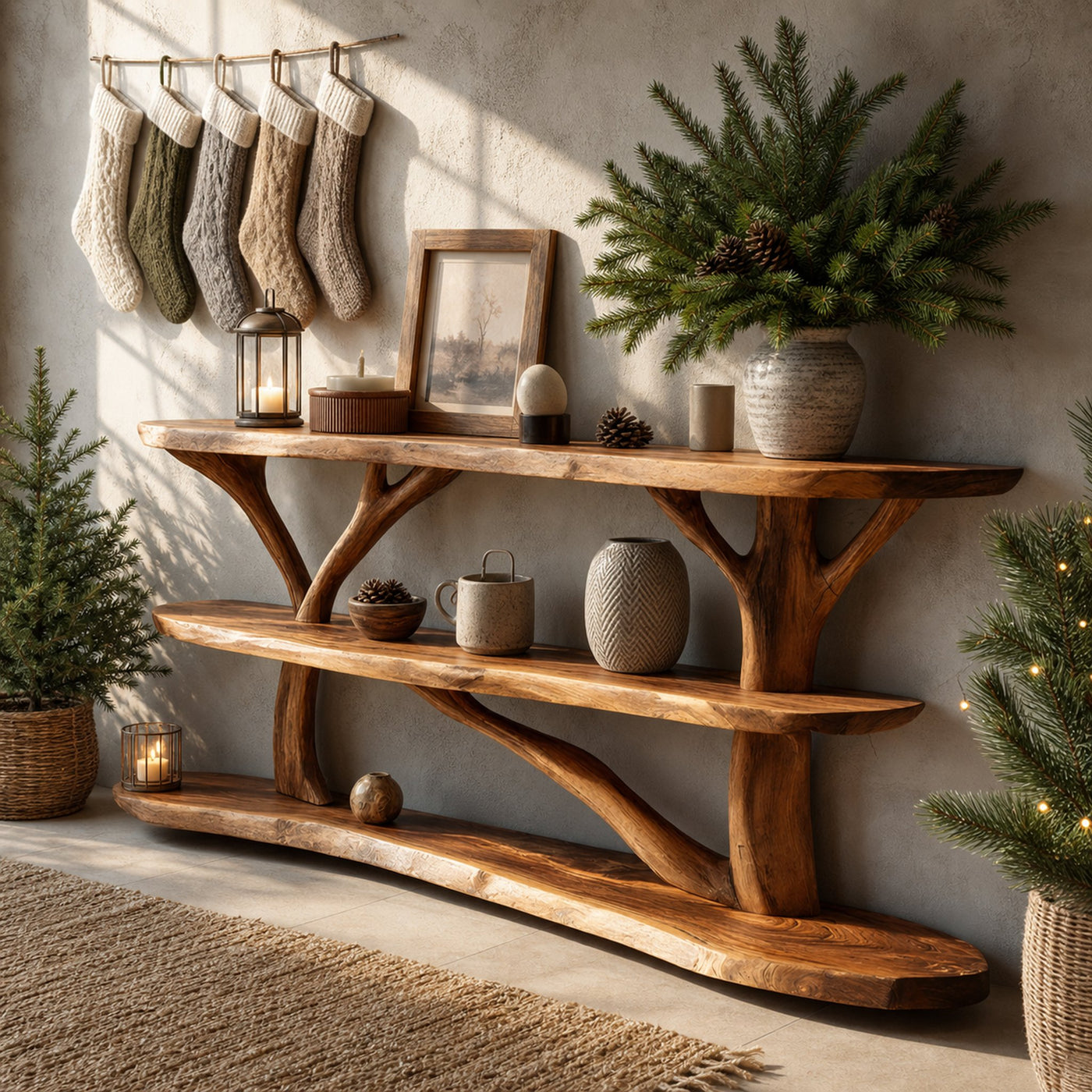 Farmhouse Solid Wood Console Table For Bedroom Decor Christmas Furniture - product view 6