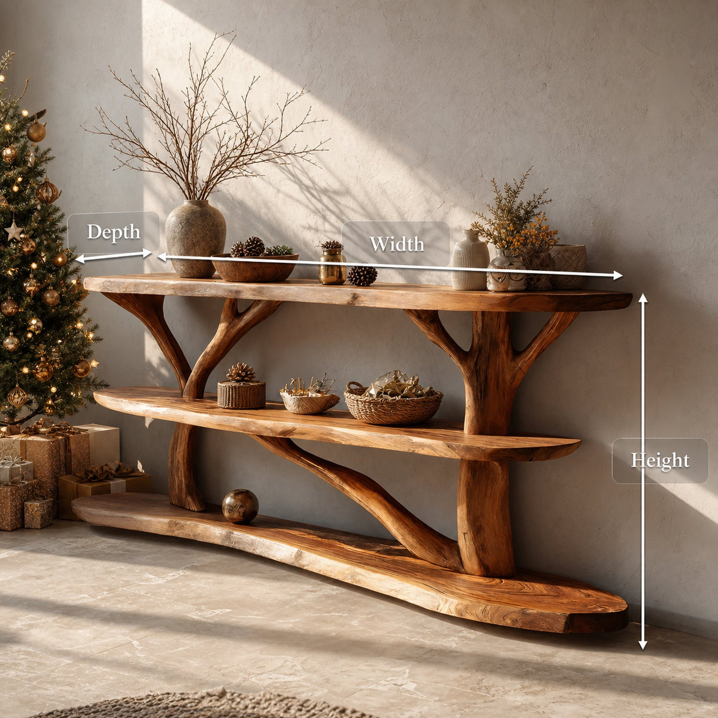 Farmhouse Solid Wood Console Table For Bedroom Decor Christmas Furniture - product view 8