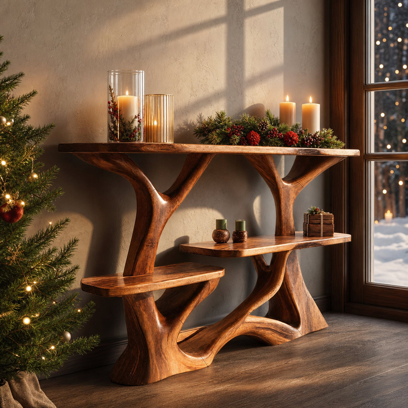 Farmhouse Solid Wood Console Table For Christmas Home Decoration - product view 6