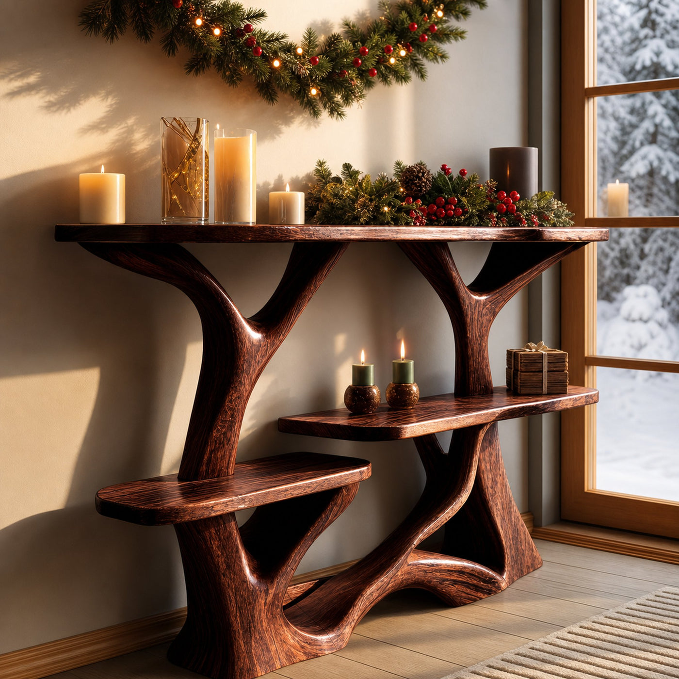 Farmhouse Solid Wood Console Table For Christmas Home Decoration - product view 7