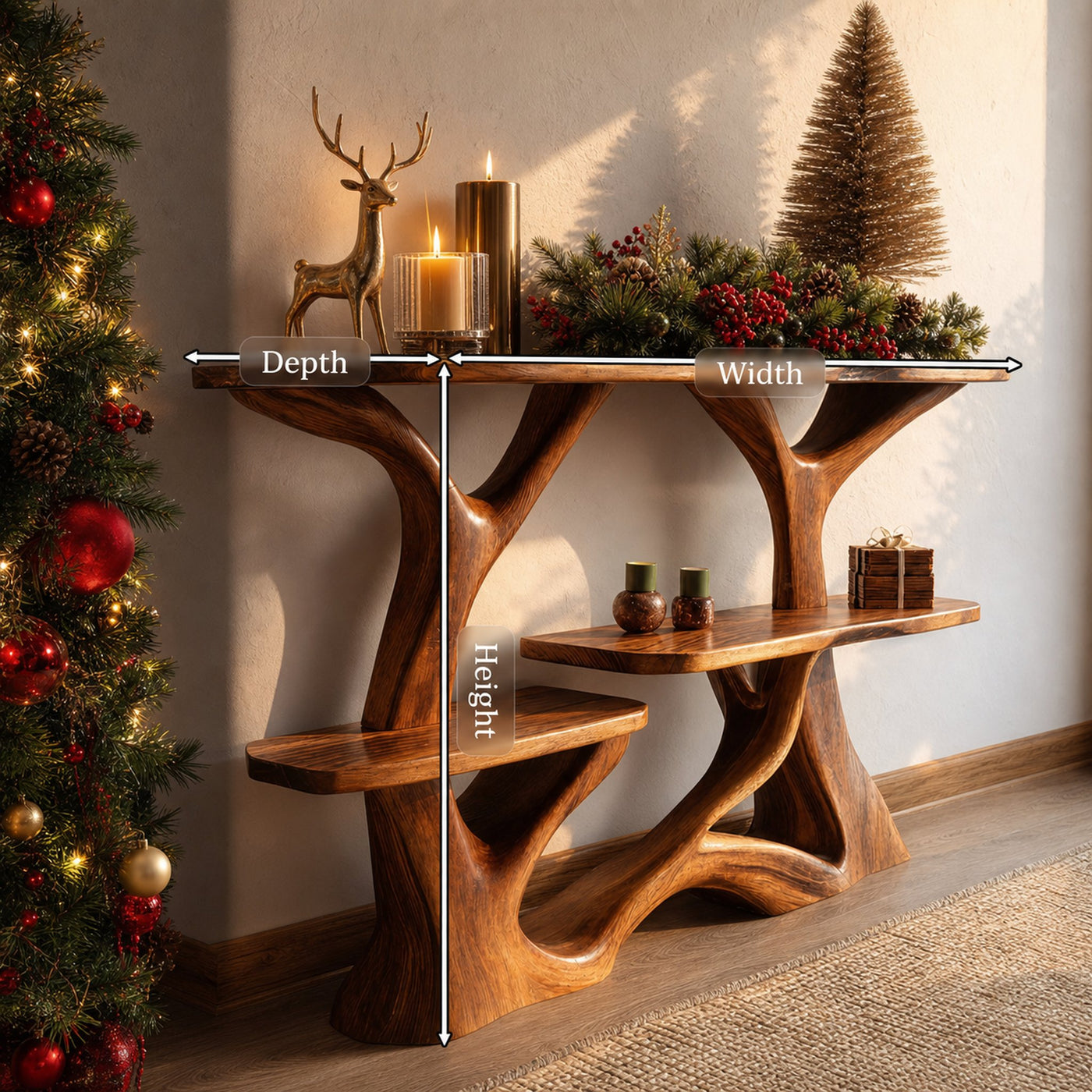 Farmhouse Solid Wood Console Table For Christmas Home Decoration - product view 8