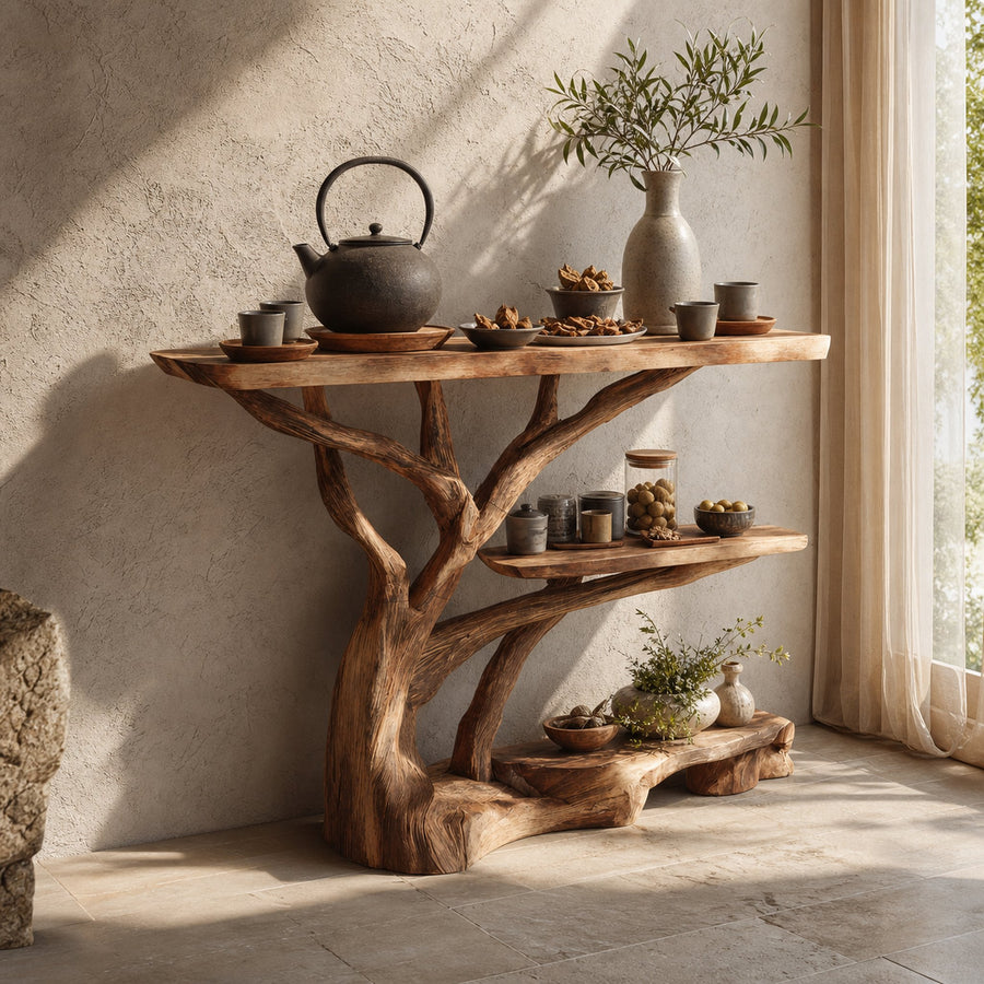 Farmhouse Solid Wood Console Table For Cozy Entryway Furniture Design