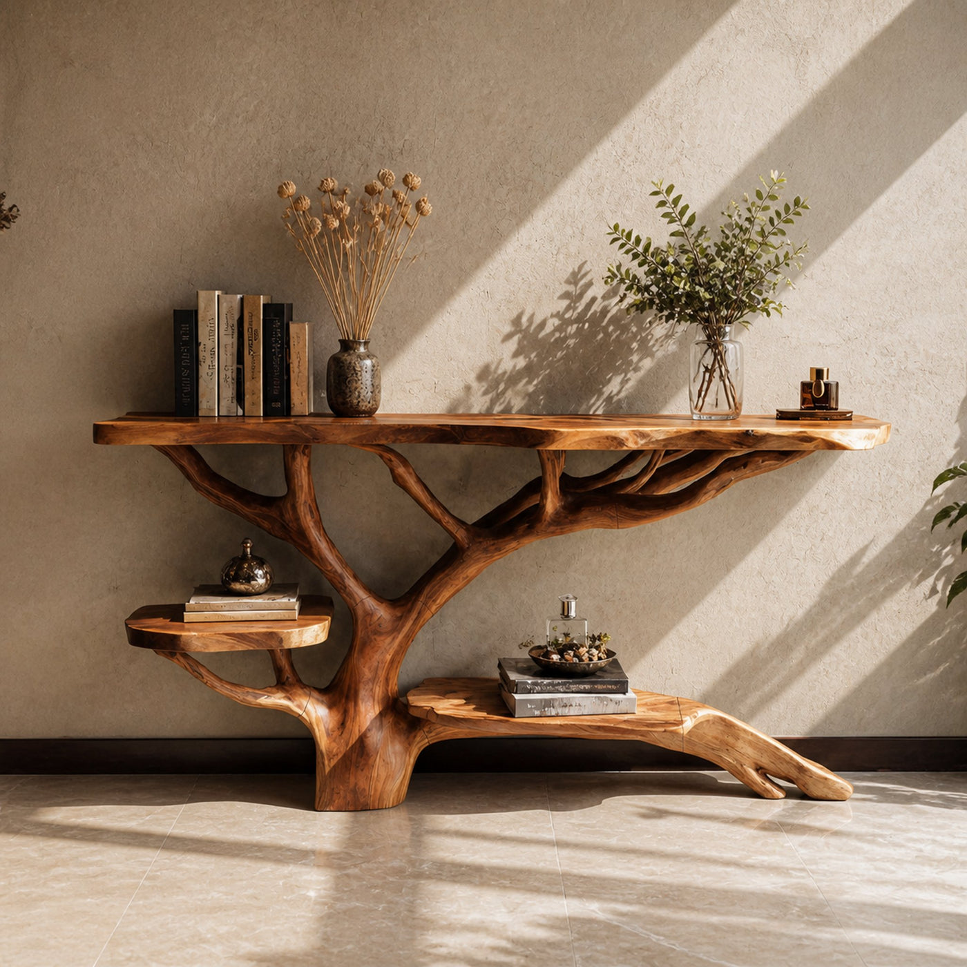 Farmhouse Solid Wood Console Table For Cozy Rustic Home Interior