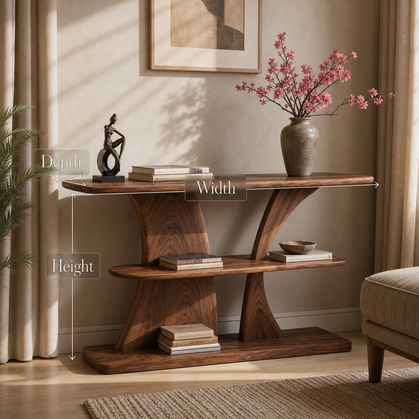 Farmhouse Solid Wood Console Table For Entryway Design And Storage - product view 7