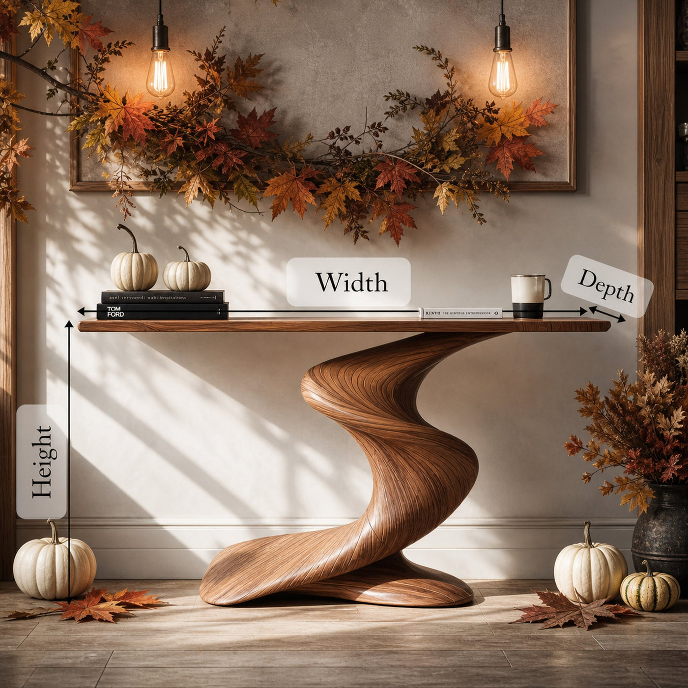 Farmhouse Solid Wood Console Table For Entryway Design Halloween Ideas - product view 6