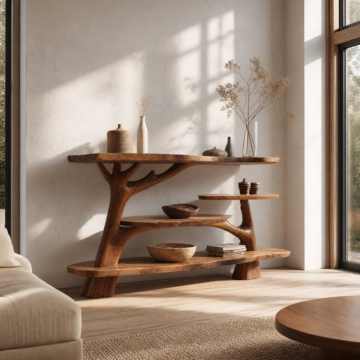 Farmhouse Solid Wood Console Table For Entryway Furniture Decor