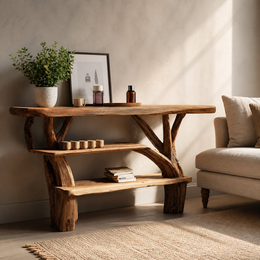 Farmhouse Solid Wood Console Table For Living Room Furniture Decor