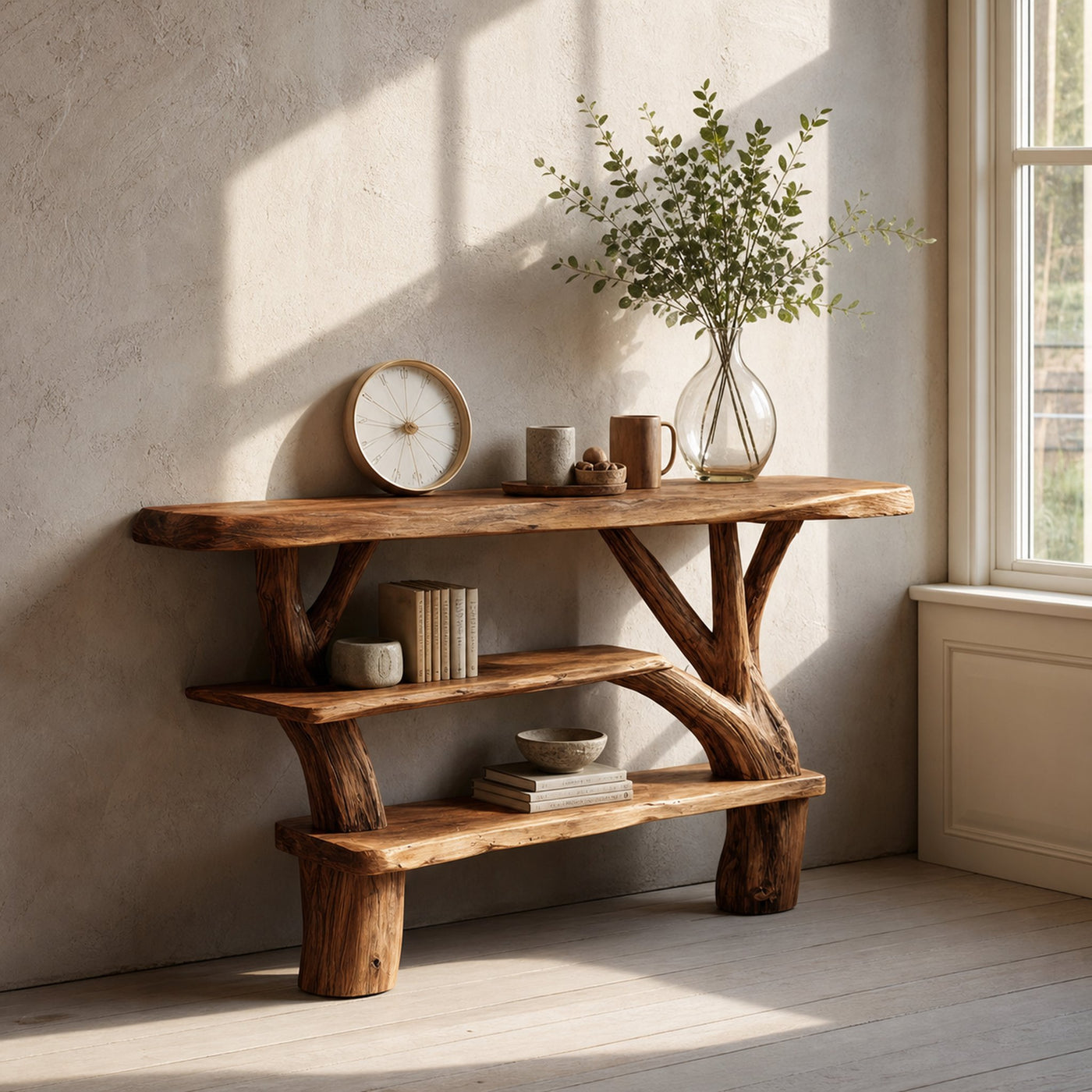Farmhouse Solid Wood Console Table For Living Room Furniture Decor - product view 2