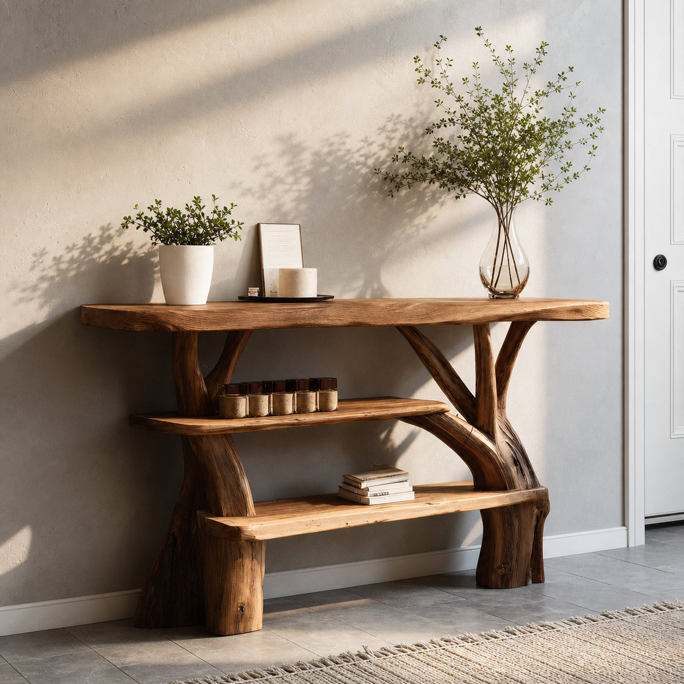Farmhouse Solid Wood Console Table For Living Room Furniture Decor - product view 3