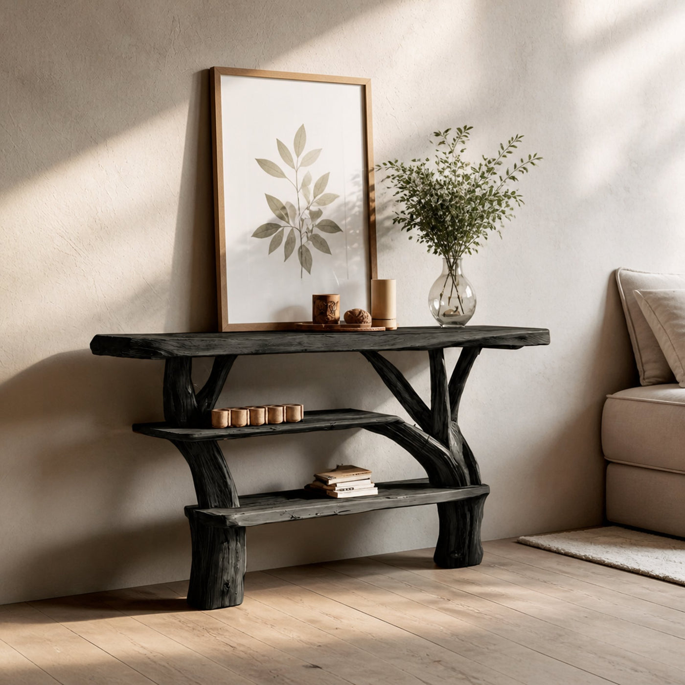 Farmhouse Solid Wood Console Table For Living Room Furniture Decor - product view 4