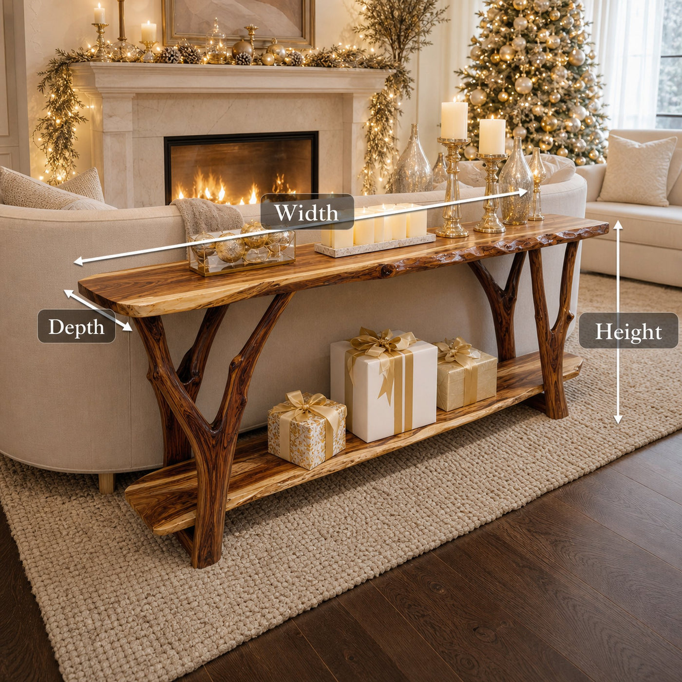 Farmhouse Solid Wood Console Table For Living Room Holiday Furniture Decor - product view 8