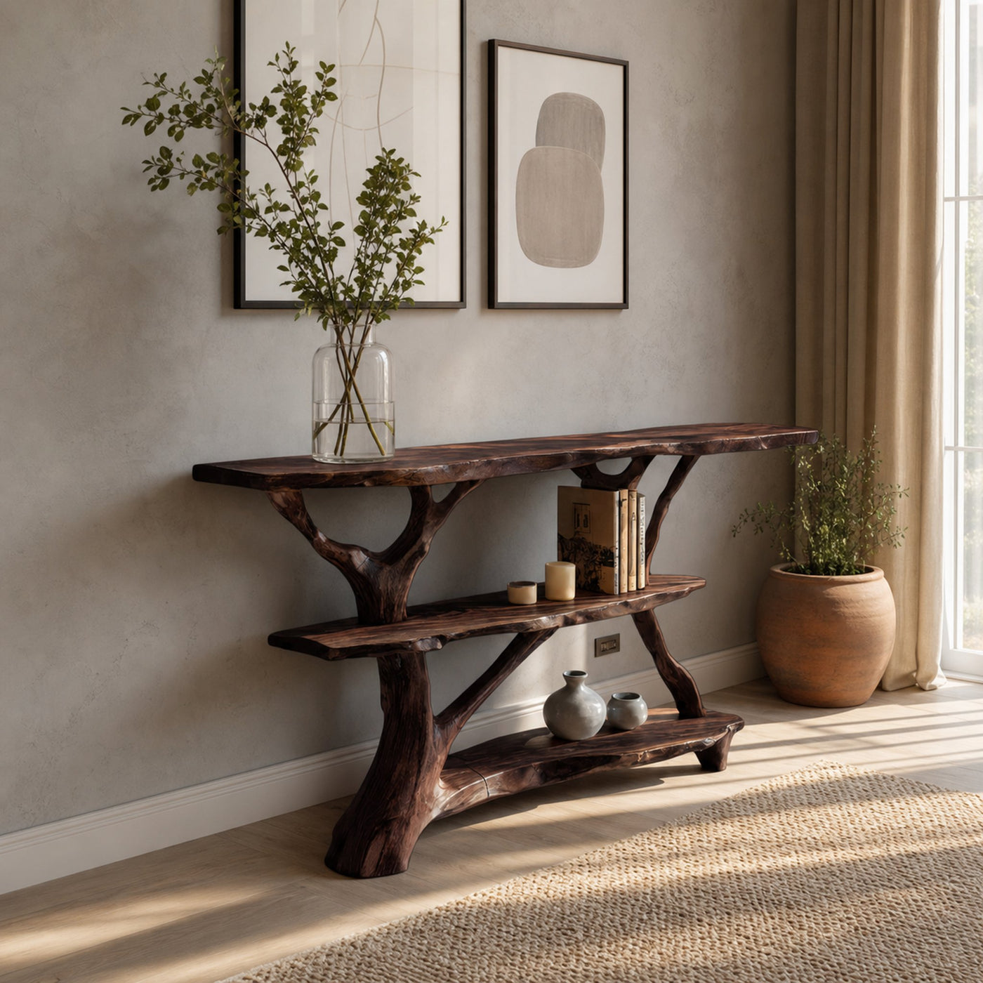 Farmhouse Solid Wood Console Table For Modern Rustic Furniture Style - product view 7