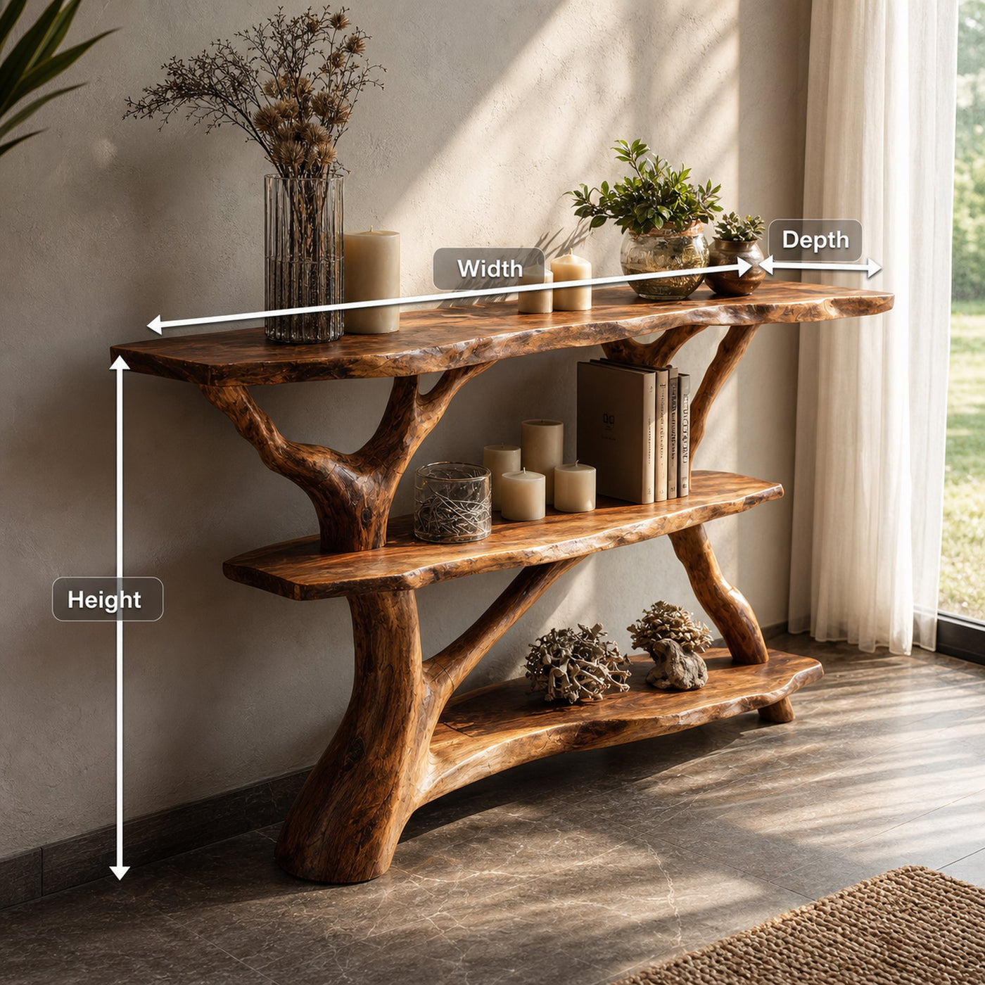 Farmhouse Solid Wood Console Table For Modern Rustic Furniture Style - product view 8