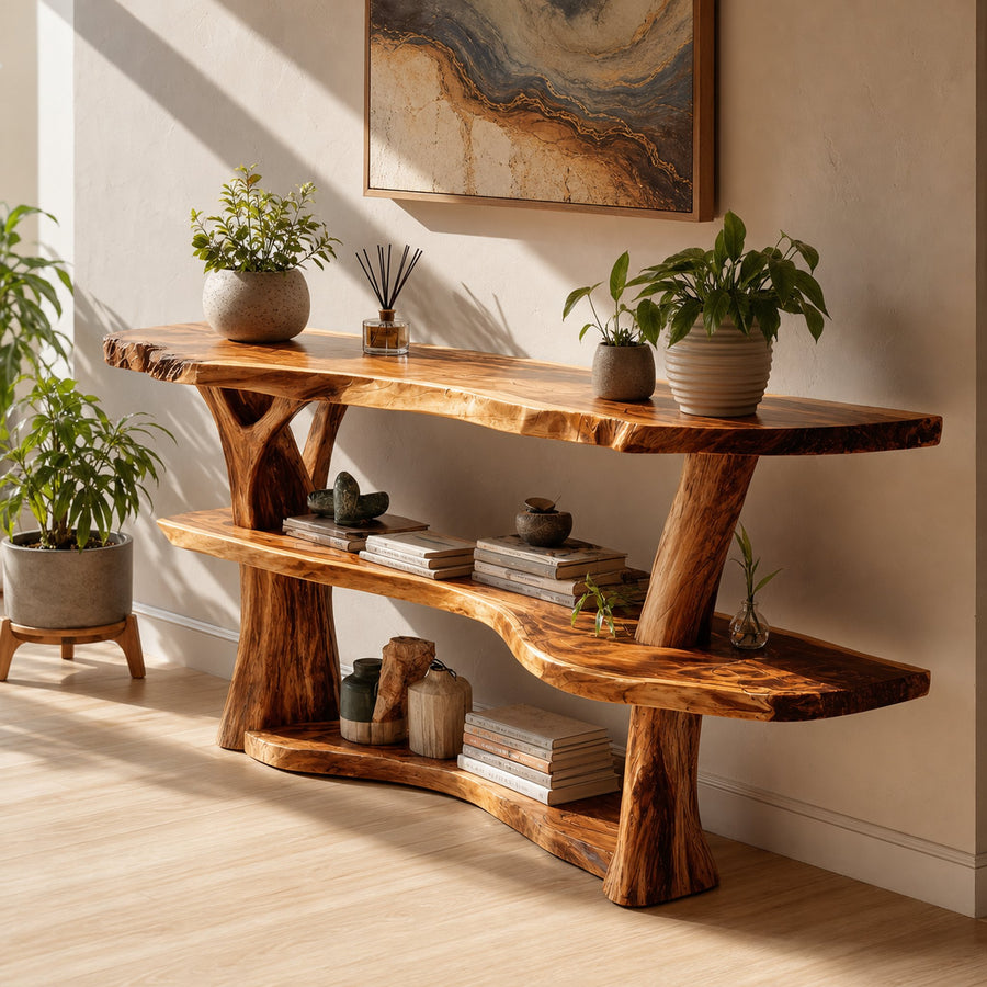 Farmhouse Solid Wood Console Table For Rustic Entryway Home Design