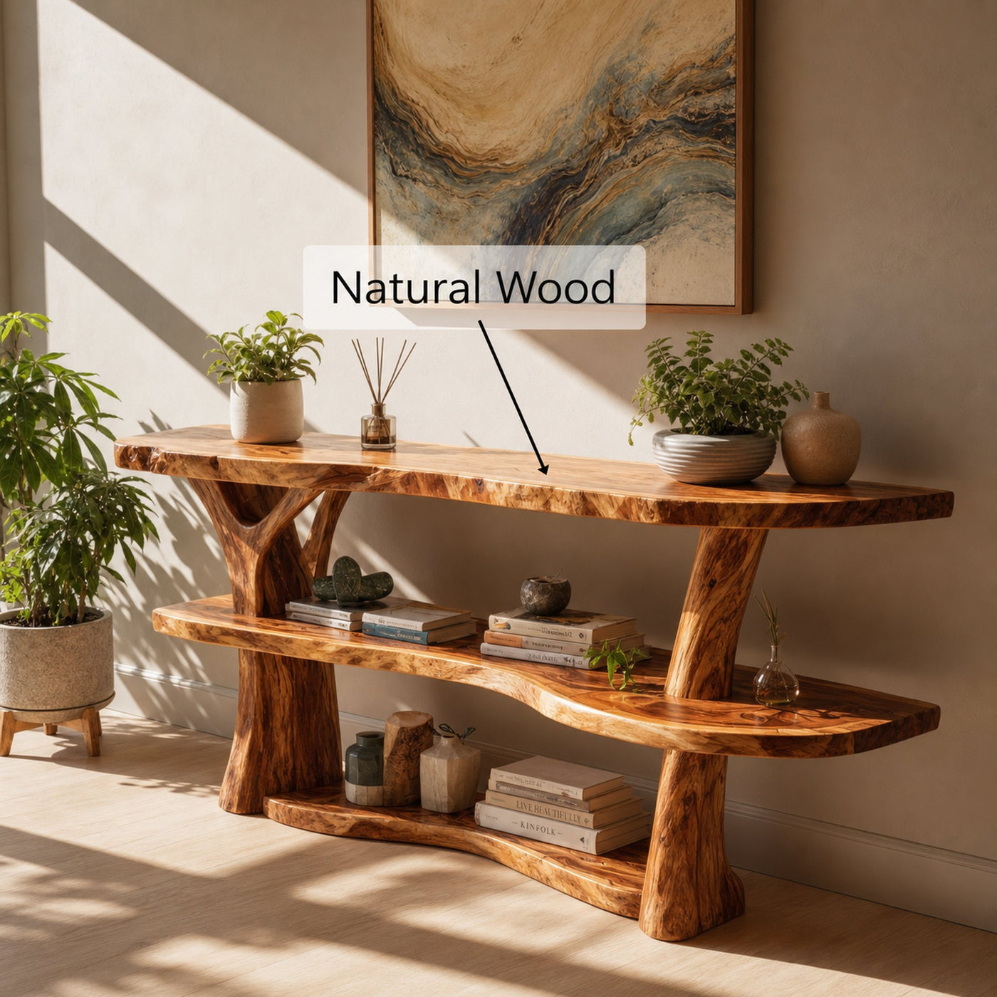 Farmhouse Solid Wood Console Table For Rustic Entryway Home Design - product view 5