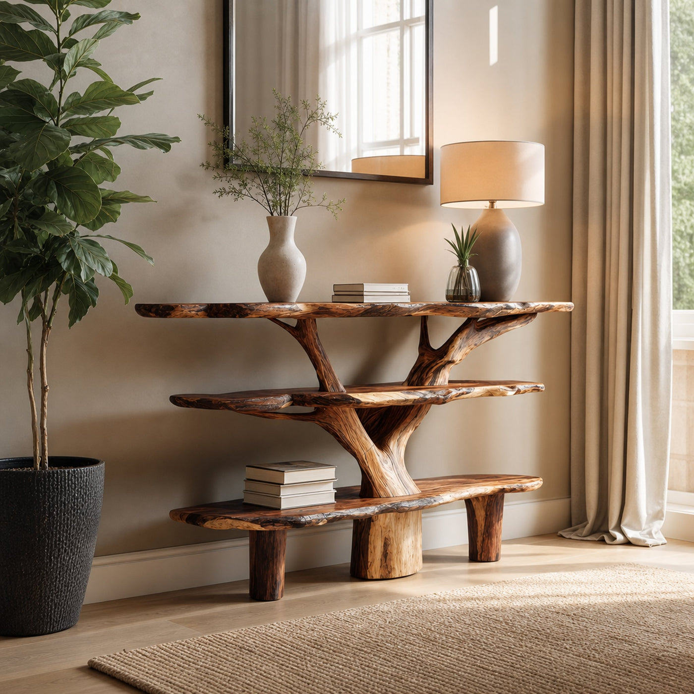 Farmhouse Solid Wood Console Table For Vintage Entryway Rustic Design - product view 6