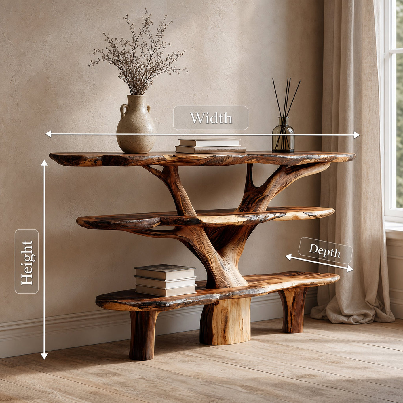 Farmhouse Solid Wood Console Table For Vintage Entryway Rustic Design - product view 8