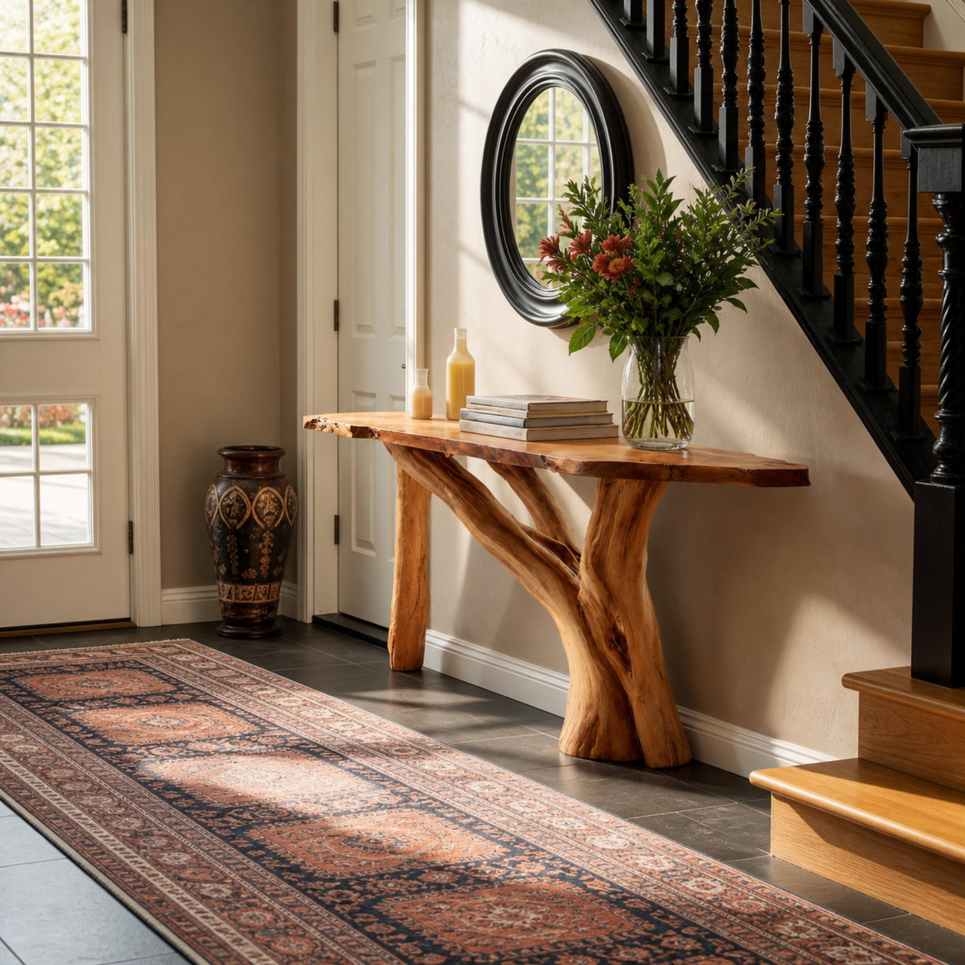 Farmhouse Solid Wood Console Table Live Edge For Bedroom Decor - product view 2