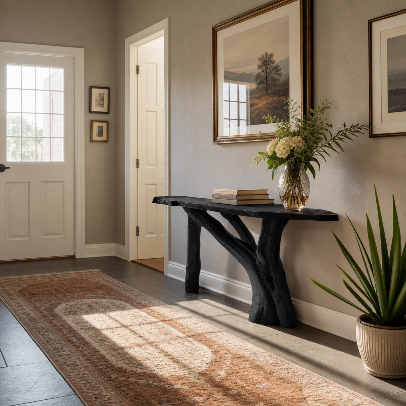 Farmhouse Solid Wood Console Table Live Edge For Bedroom Decor - product view 4