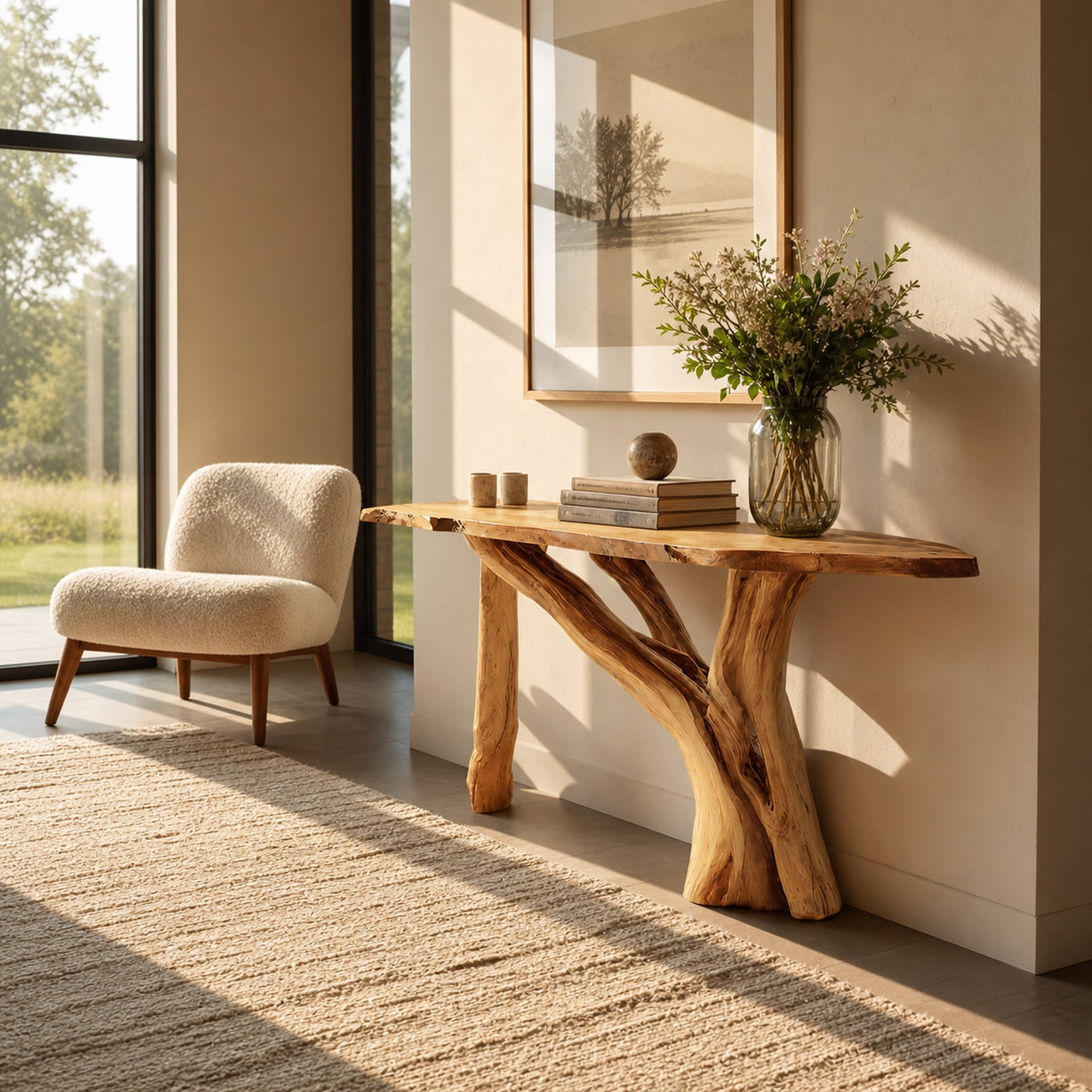 Farmhouse Solid Wood Console Table Live Edge For Bedroom Decor - product view 5