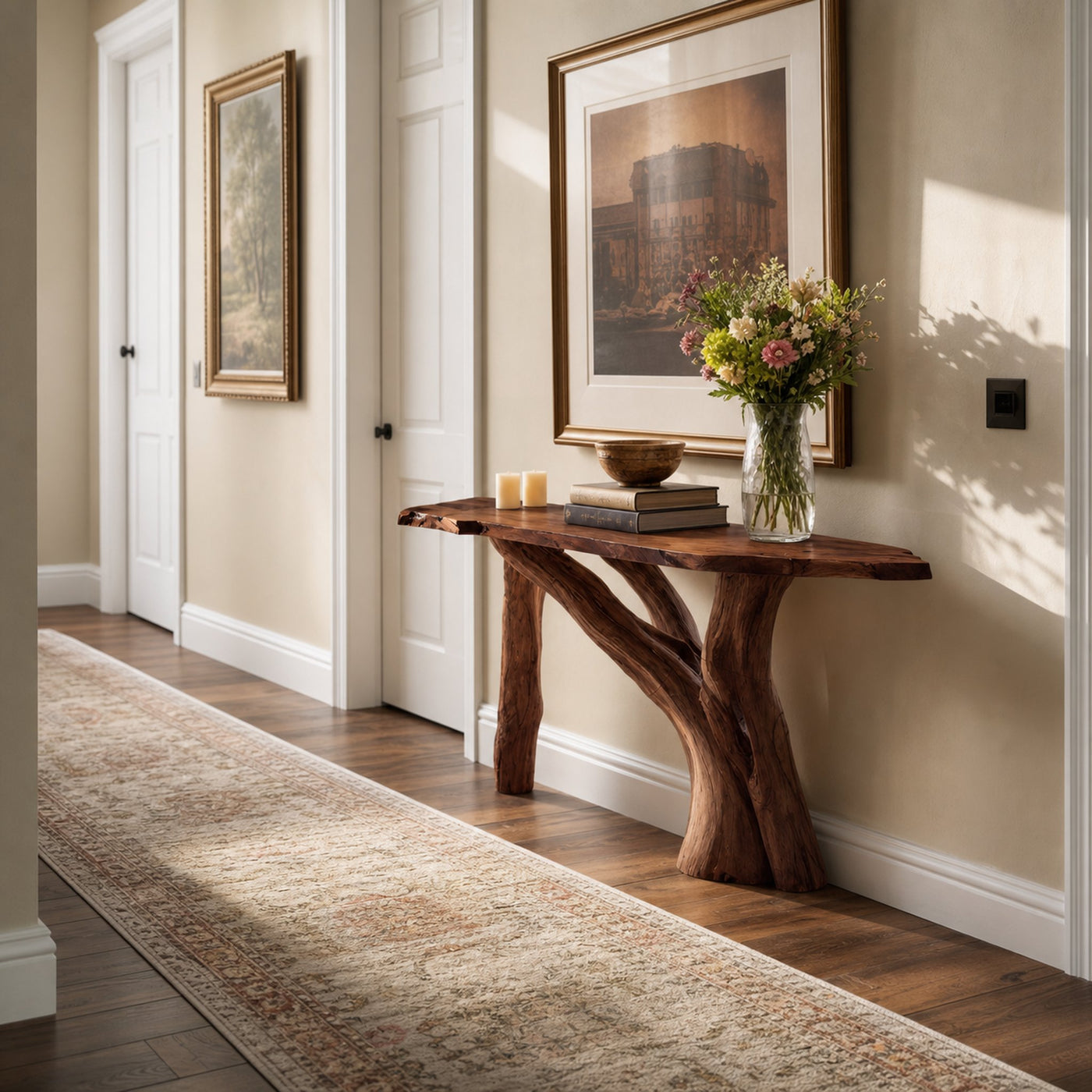 Farmhouse Solid Wood Console Table Live Edge For Bedroom Decor - product view 7