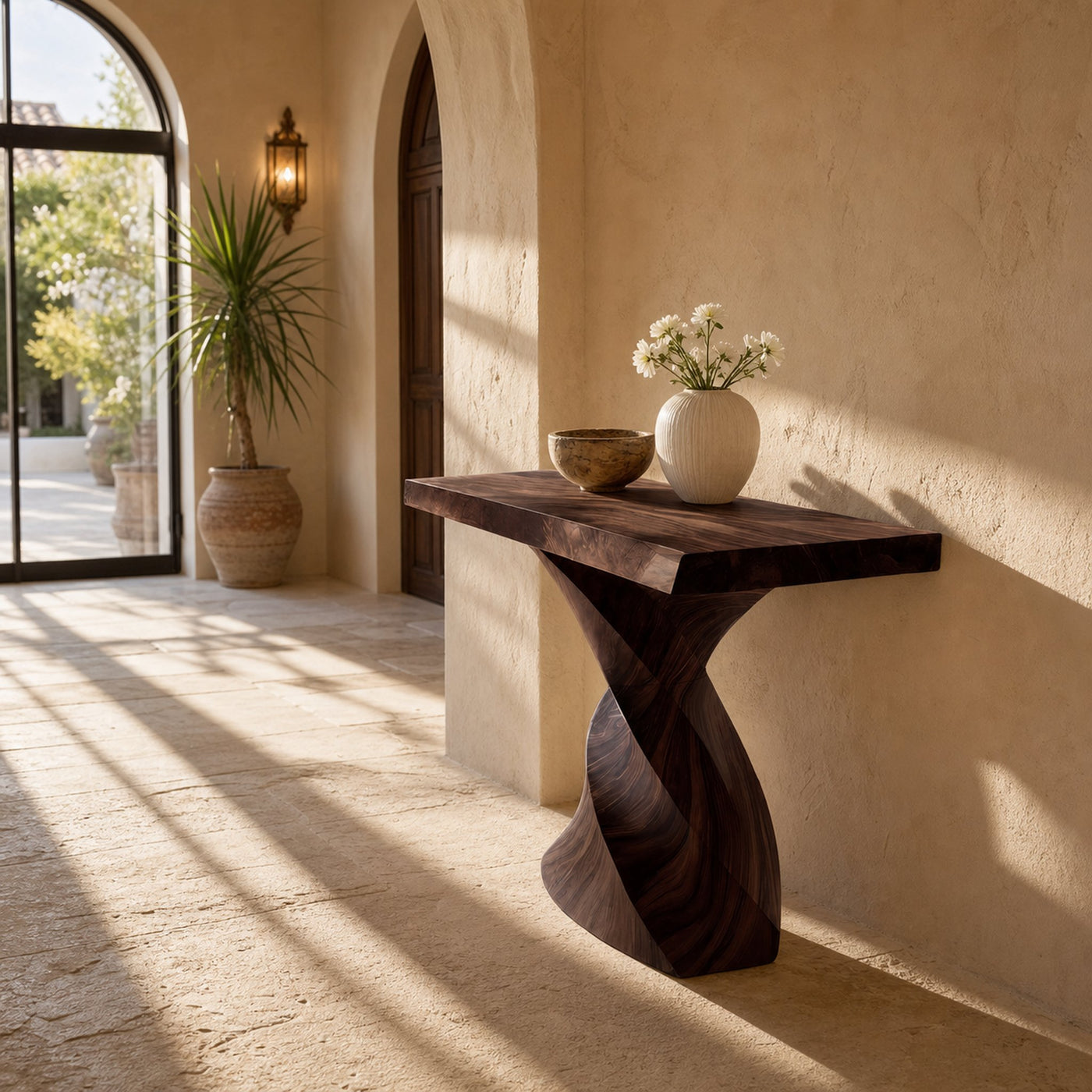 Farmhouse Solid Wood Console Table Organic Sculptural For Home Decor - product view 7
