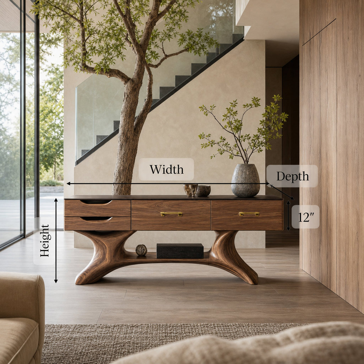 Farmhouse Wooden Console Table For Bedroom Rustic Furniture Decor - product view 6