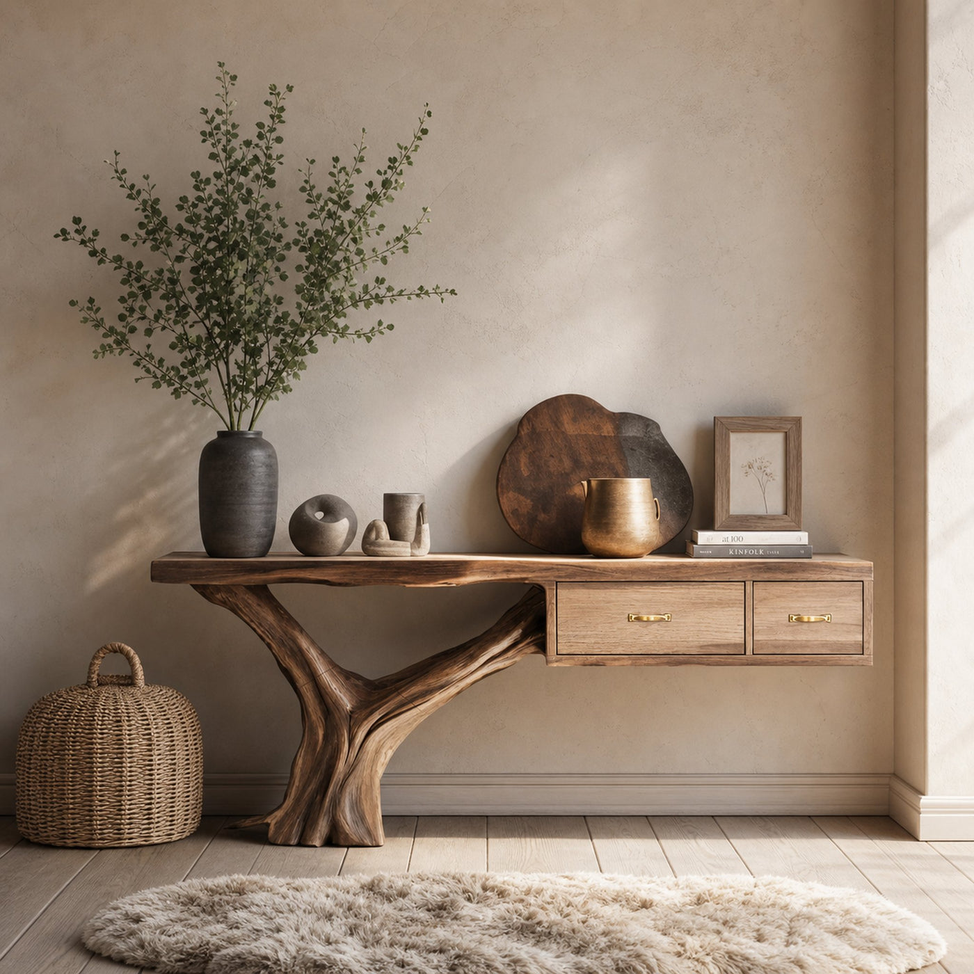 Farmhouse Wooden Console Table For Rustic Bedroom - product view 6