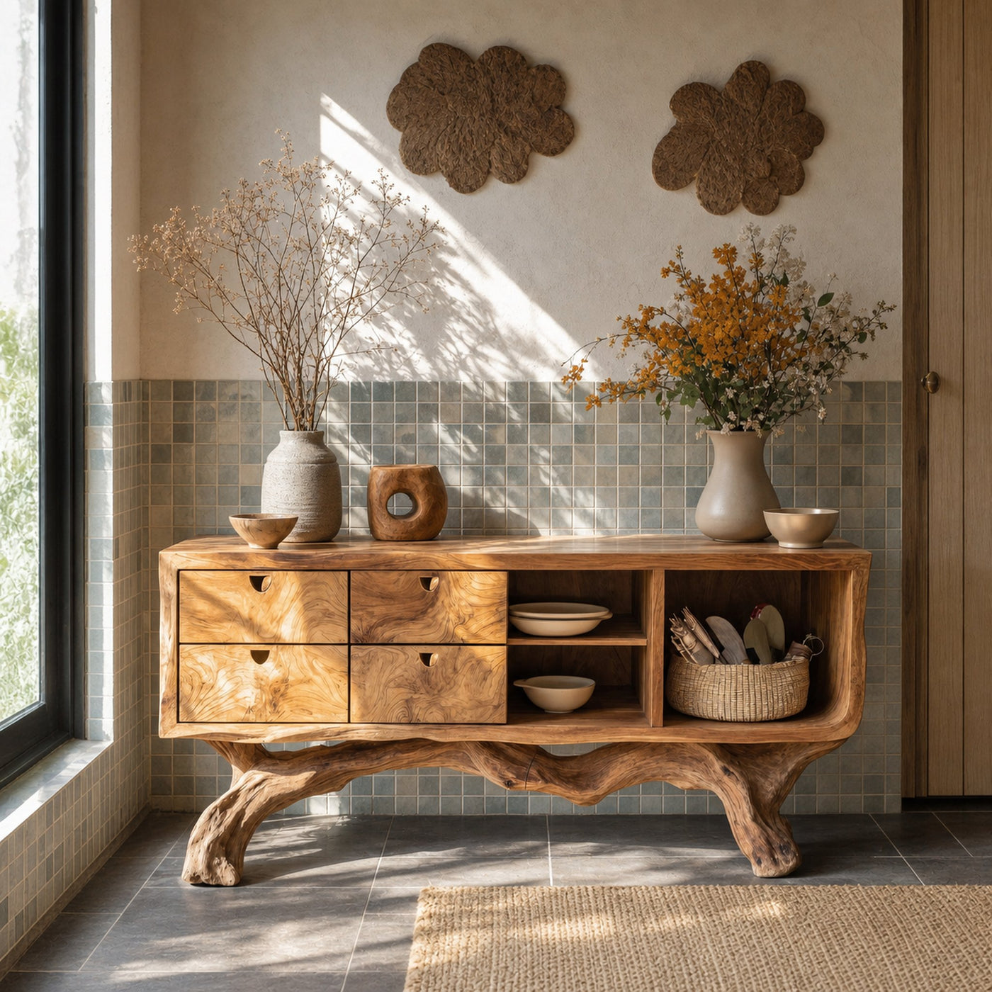 Farmhouse Wooden Console Table For Vintage Living Room - product view 2