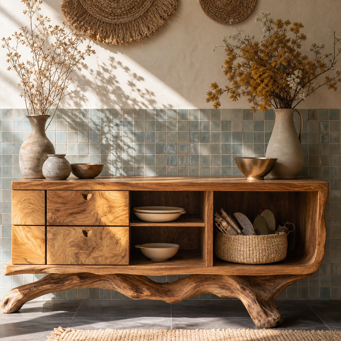Farmhouse Wooden Console Table For Vintage Living Room - product view 4