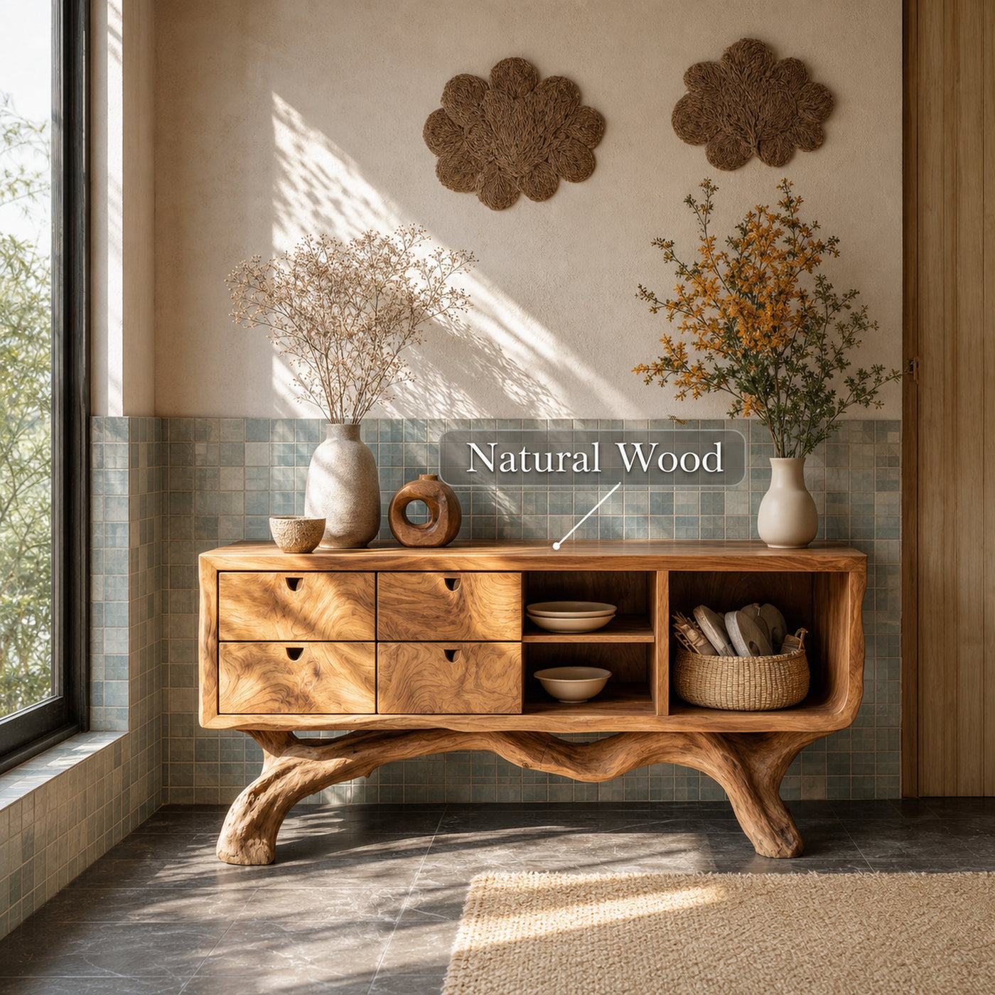 Farmhouse Wooden Console Table For Vintage Living Room - product view 5