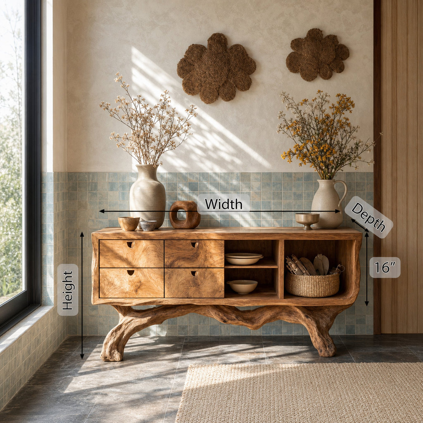 Farmhouse Wooden Console Table For Vintage Living Room - product view 6