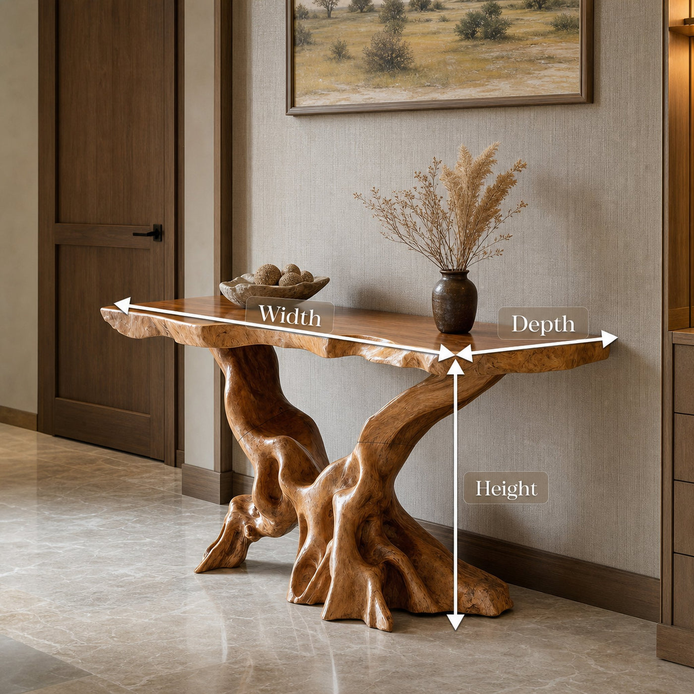 Farmhouse Wooden Live Edge Console Table For Living Room - product view 8